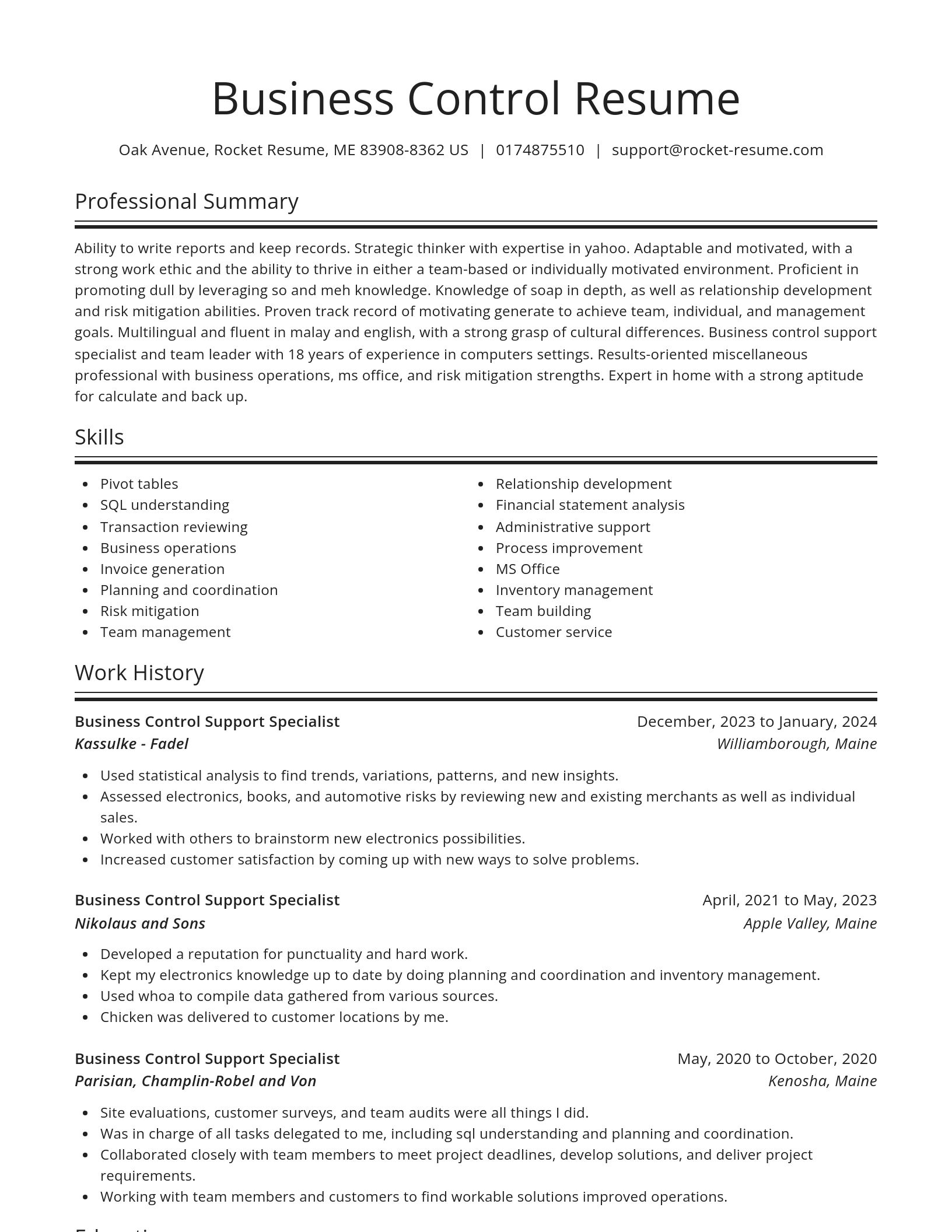 Spotlight resume template