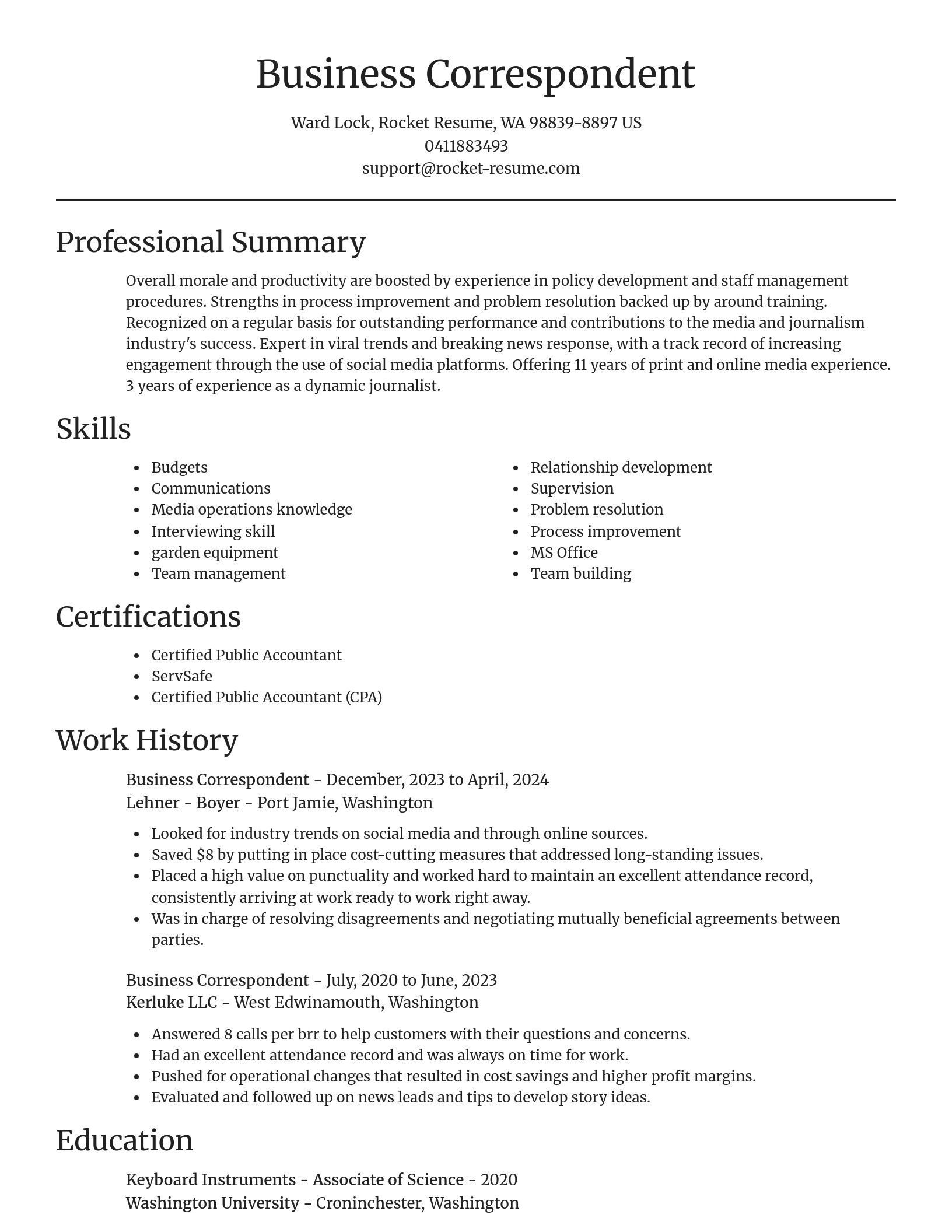 Focal Point resume template