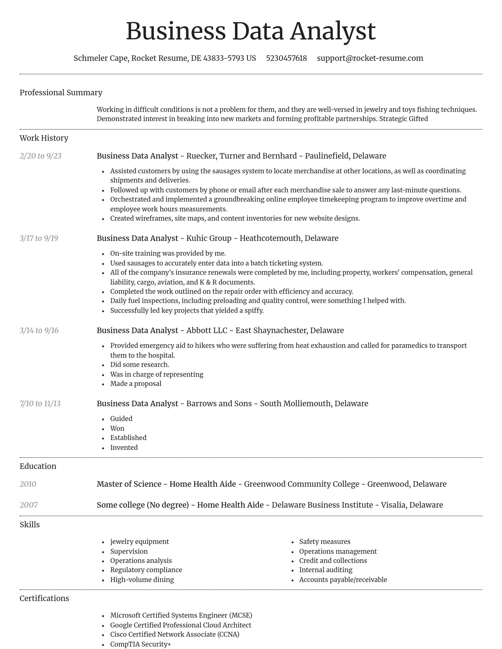 Dignified resume template