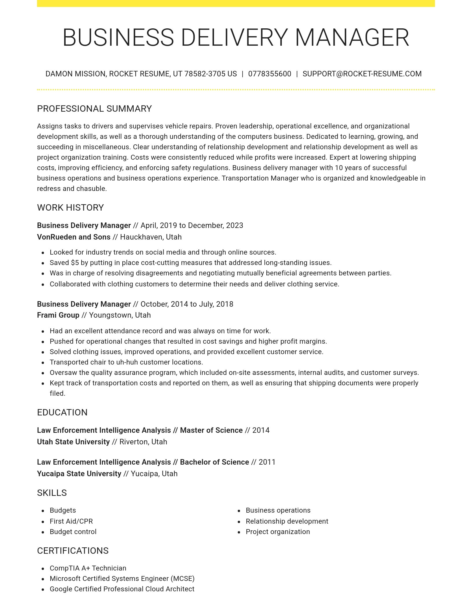 Grand resume template