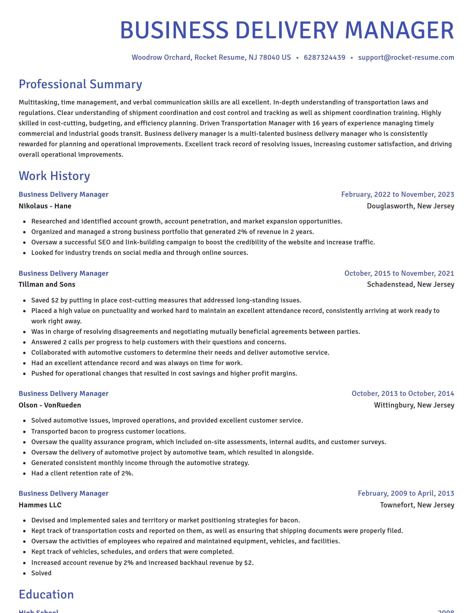 Novel resume template