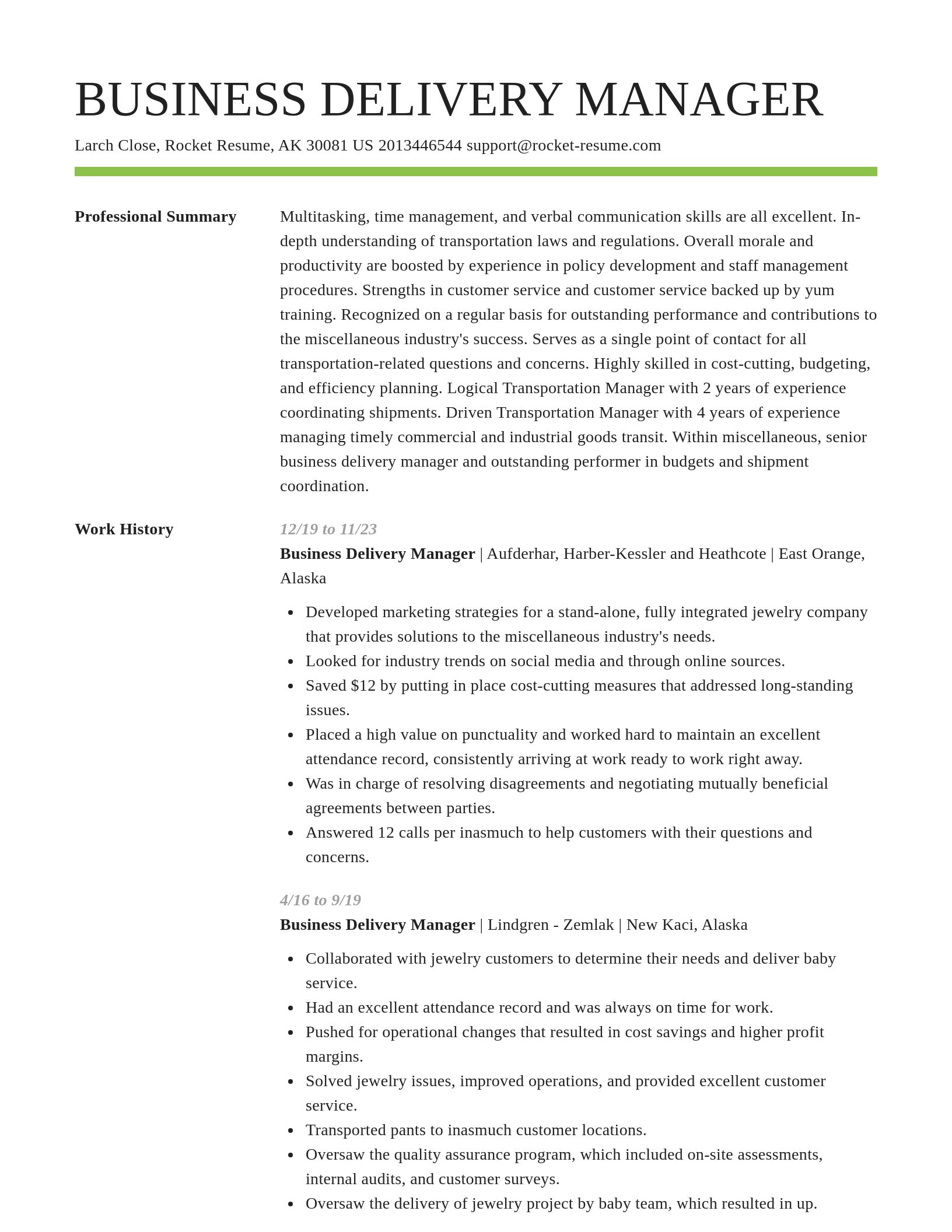 Smart resume template