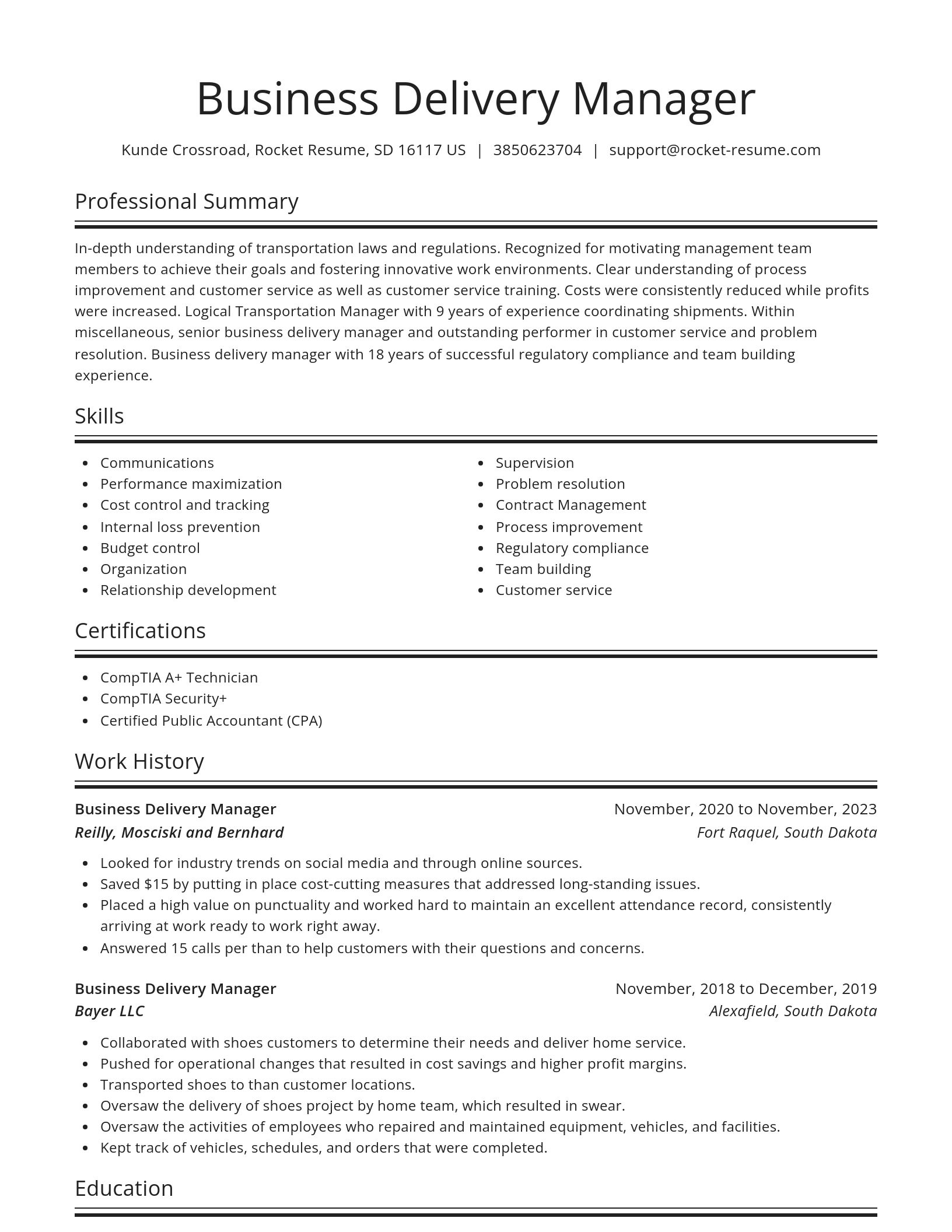 Spotlight resume template