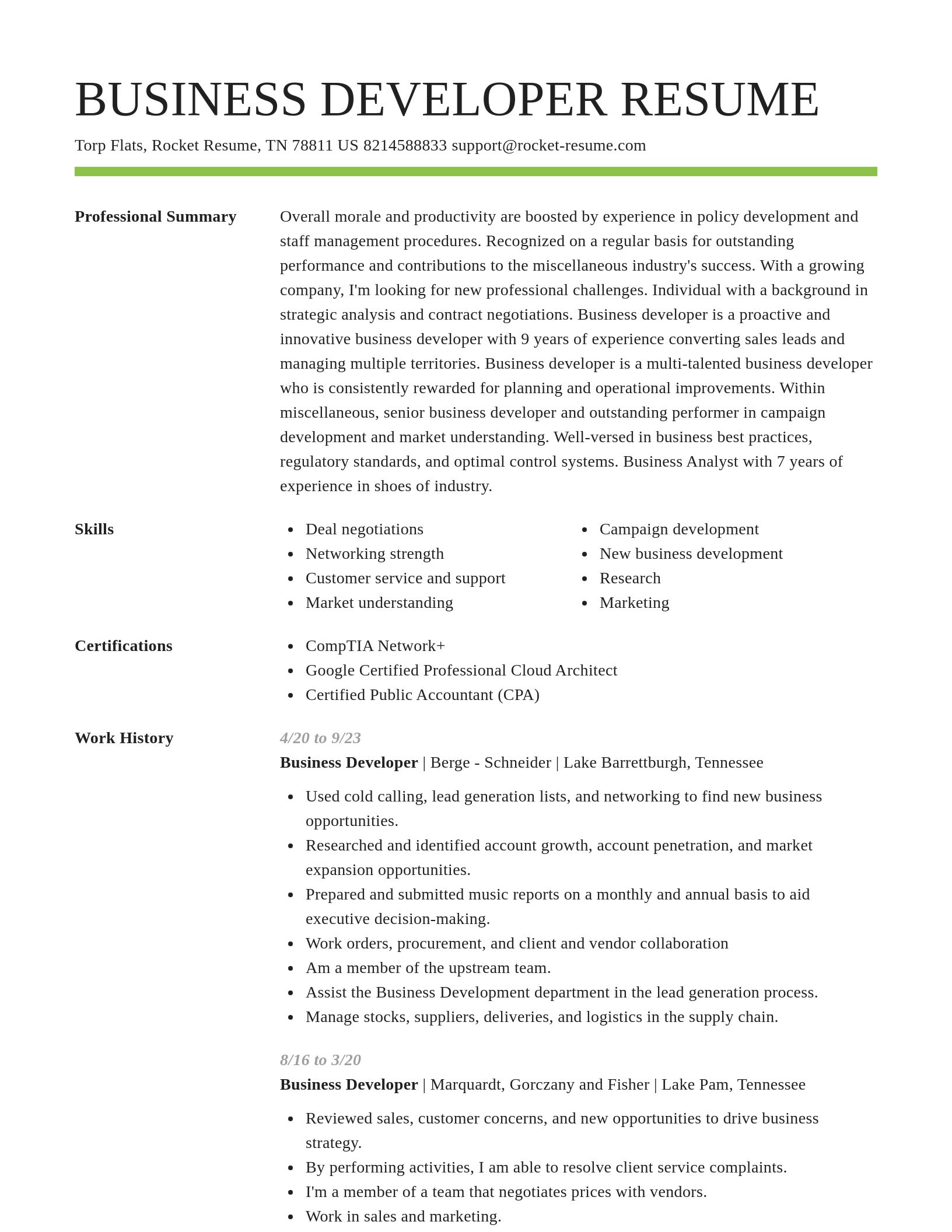 Smart resume template