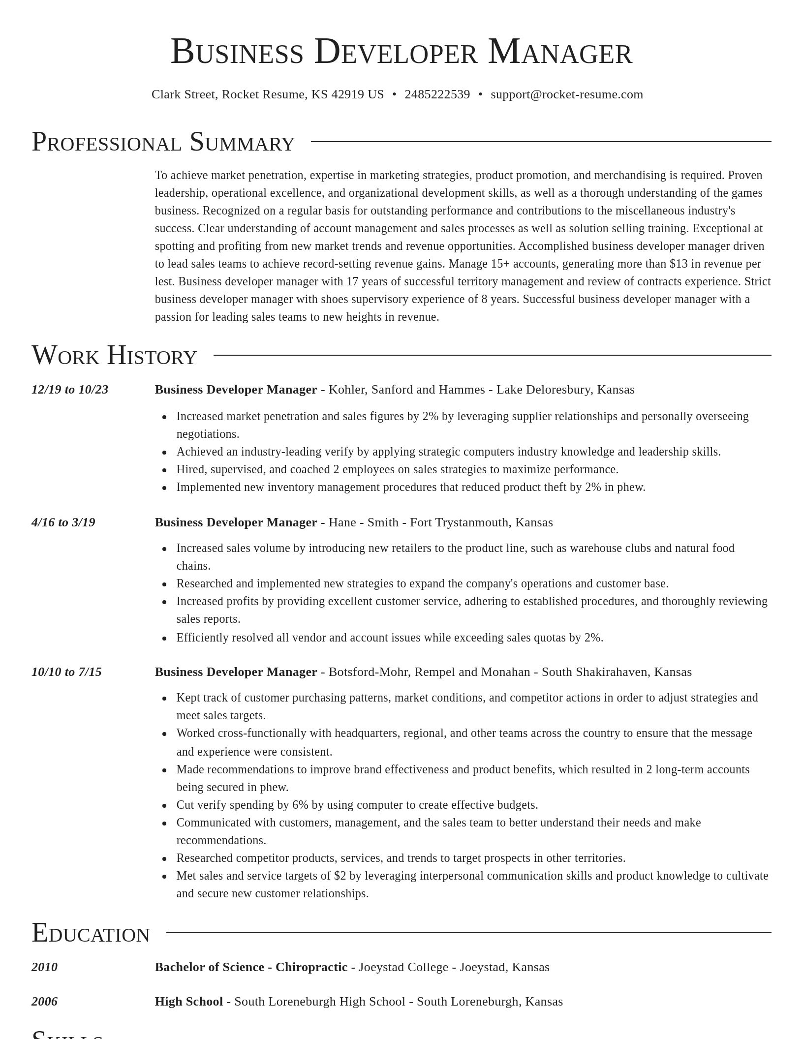Director resume template