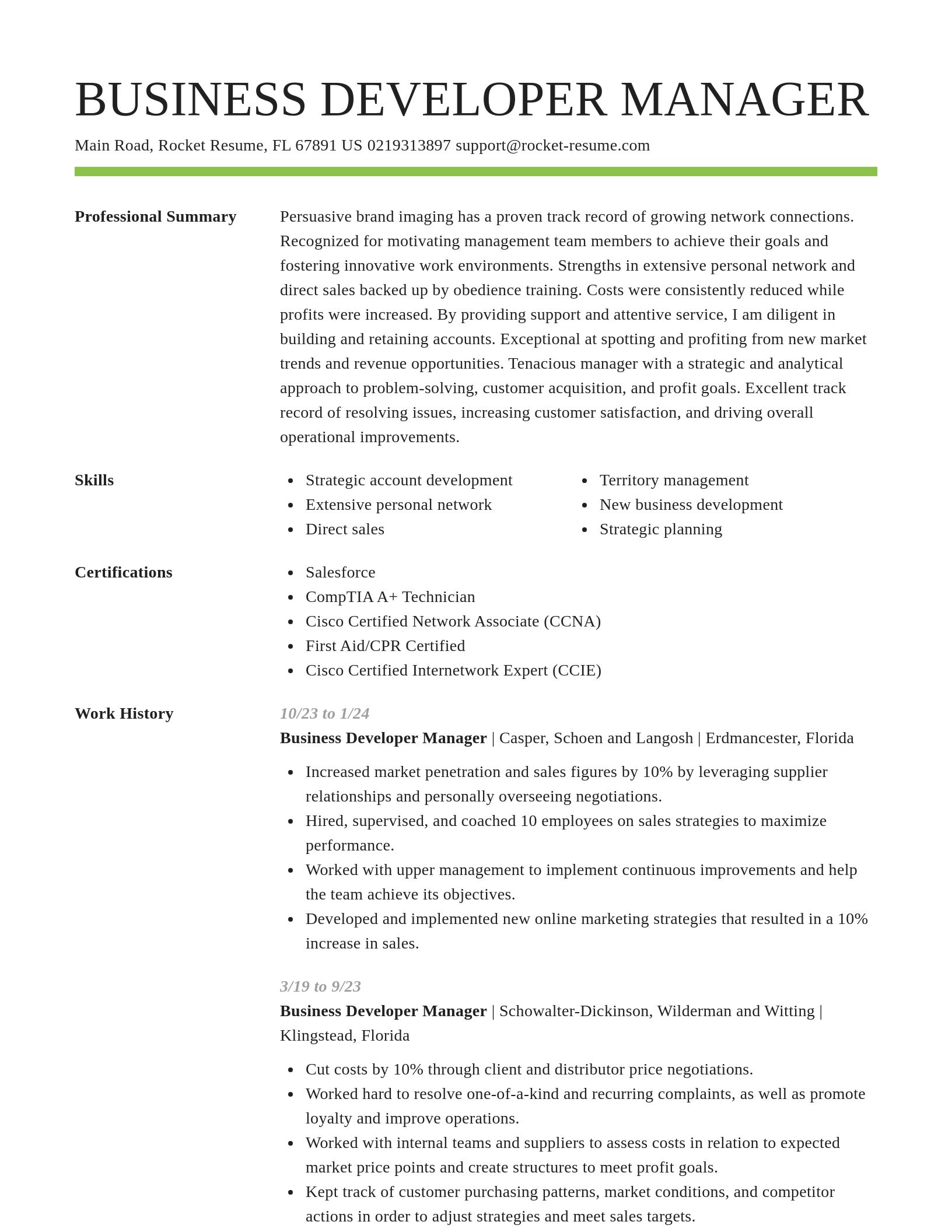 Smart resume template