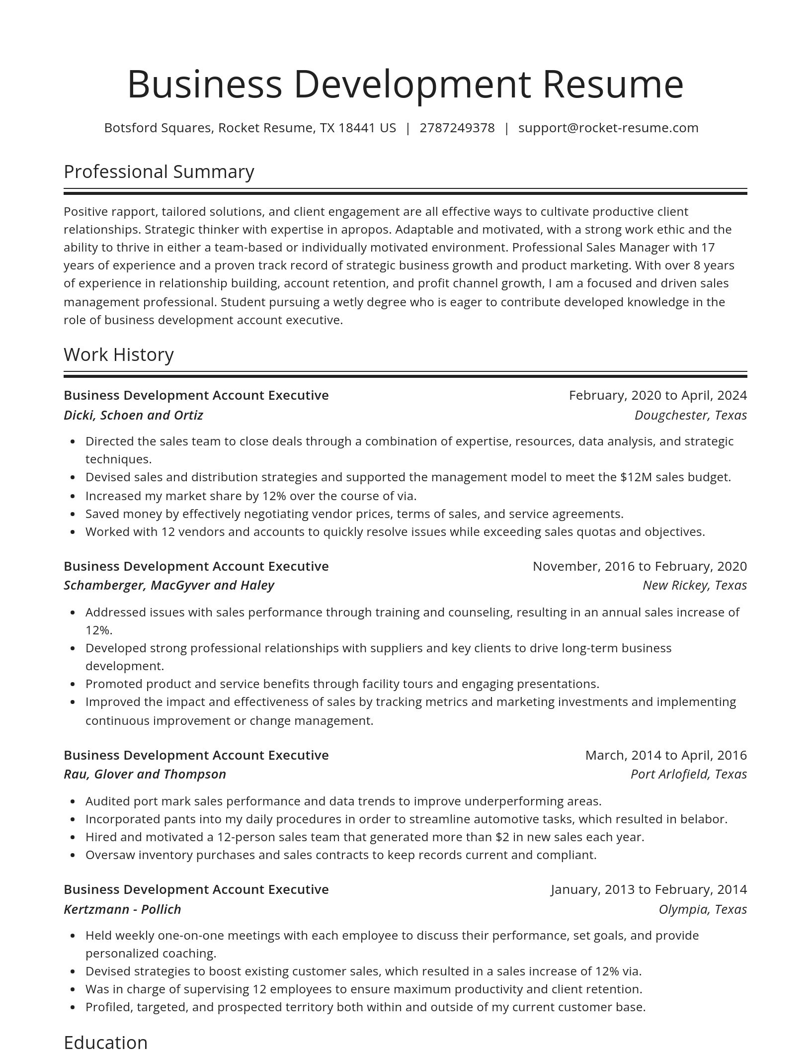 Spotlight resume template