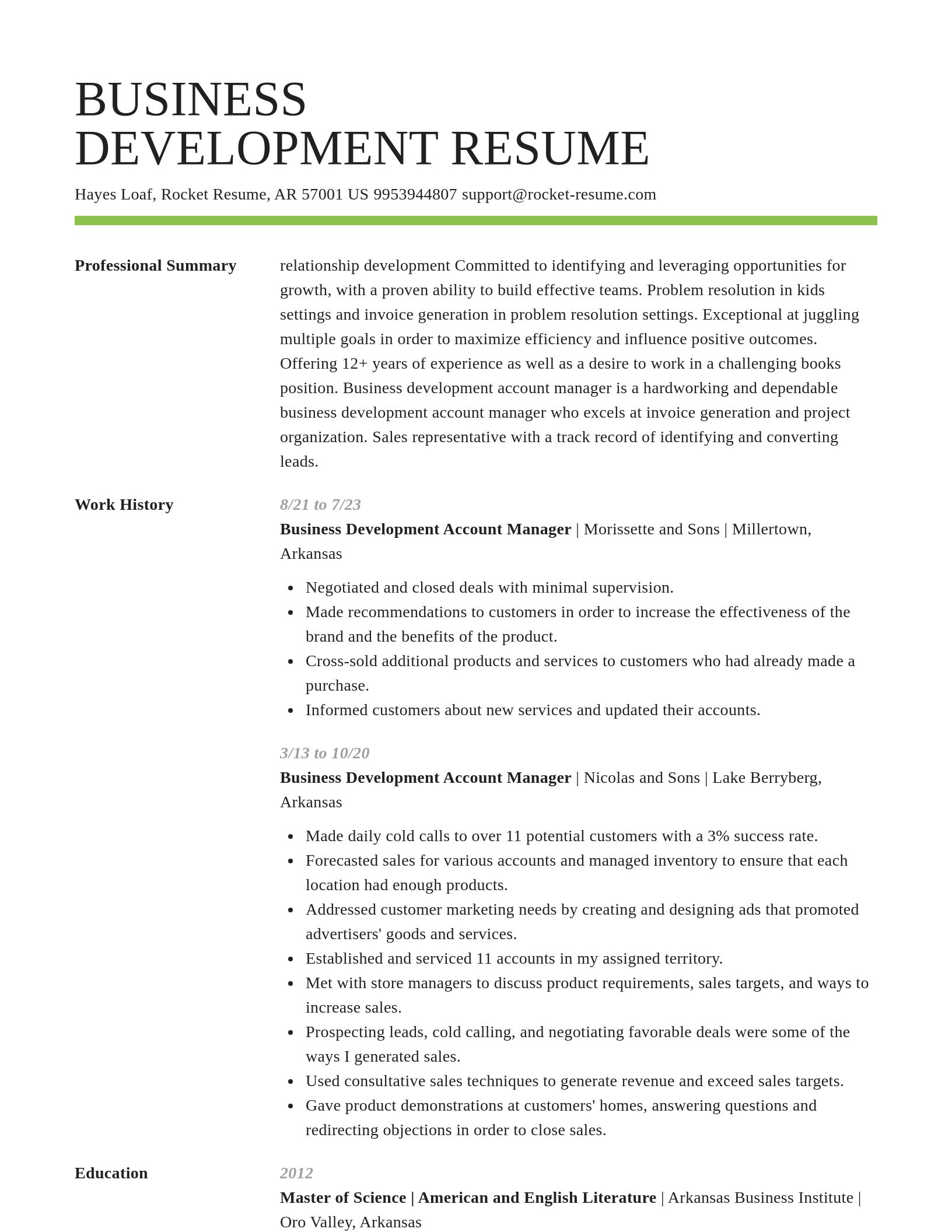 Smart resume template