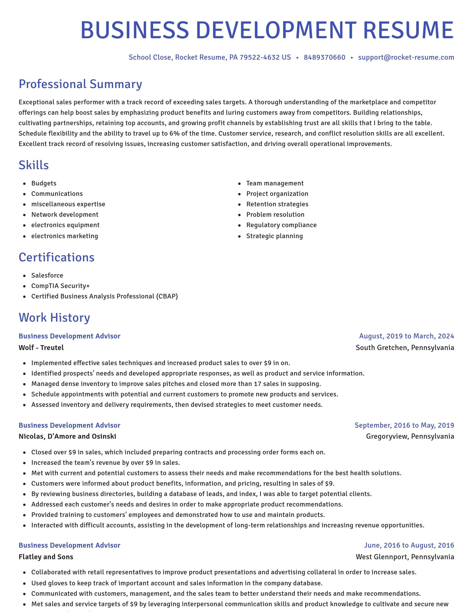 Novel resume template