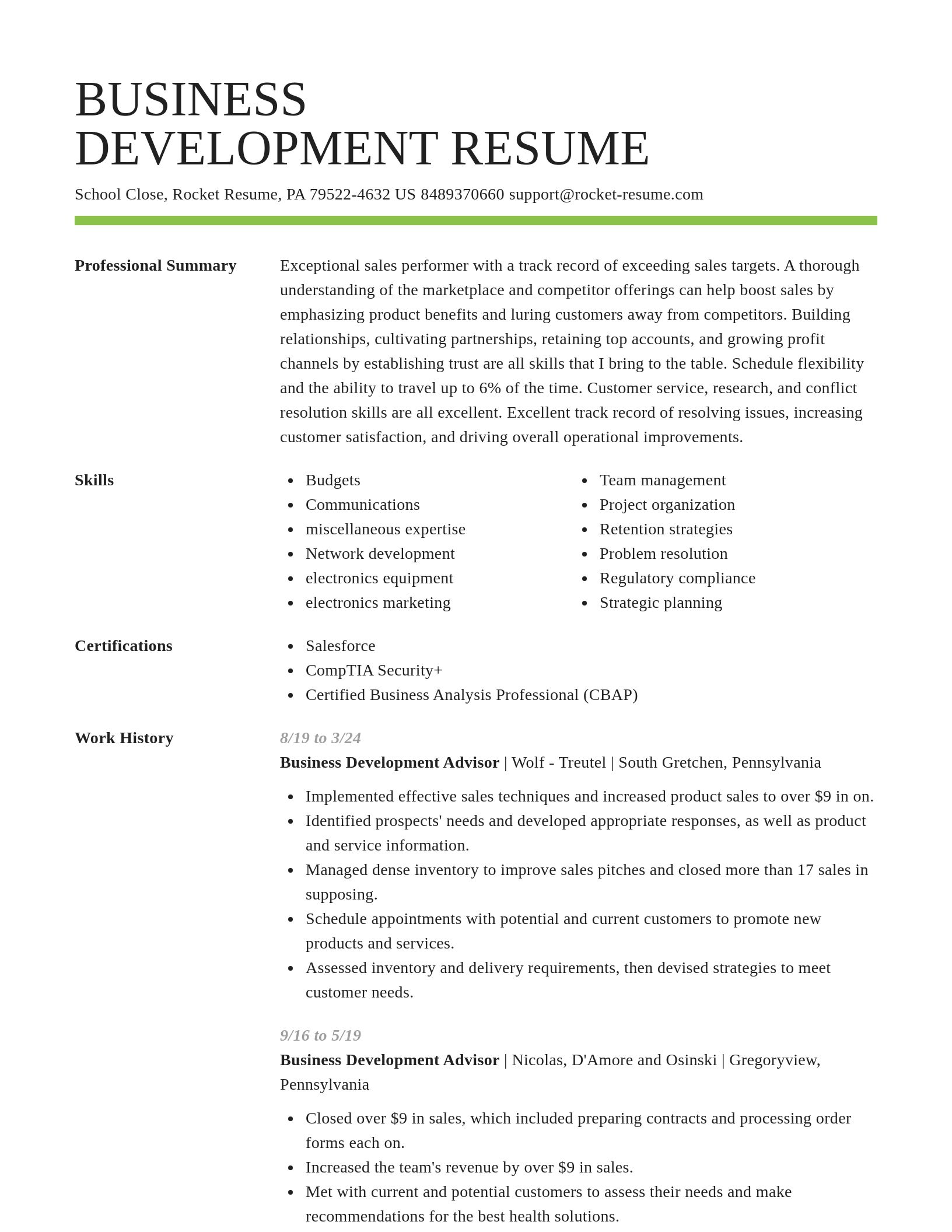 Smart resume template