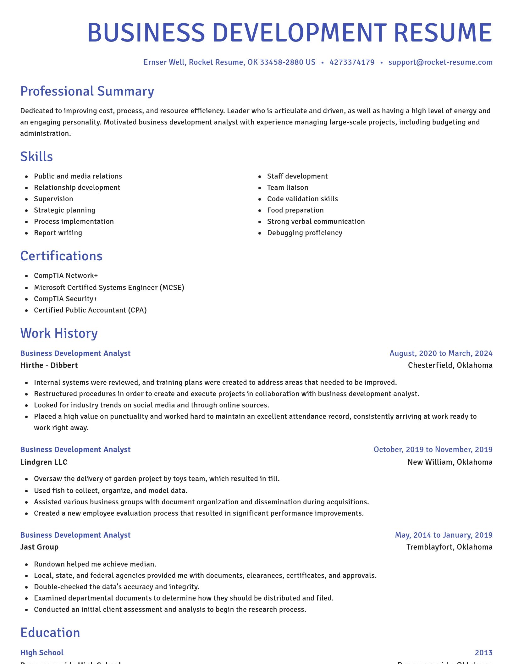 Novel resume template