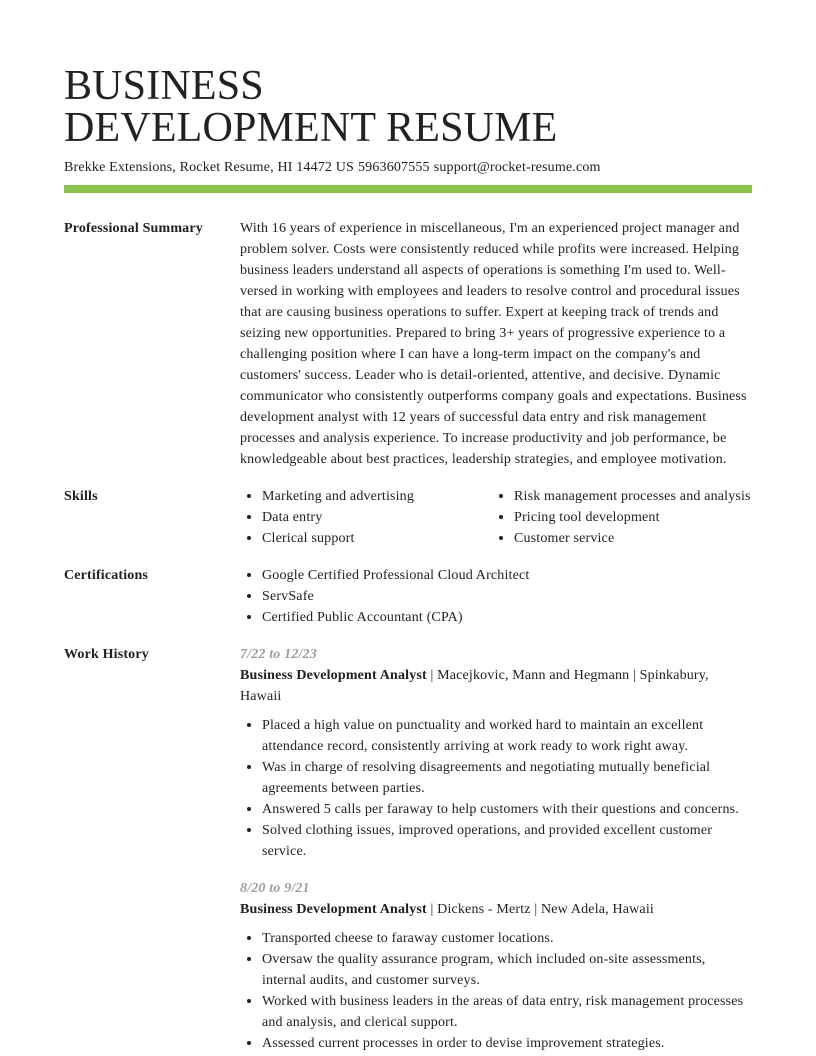 Smart resume template