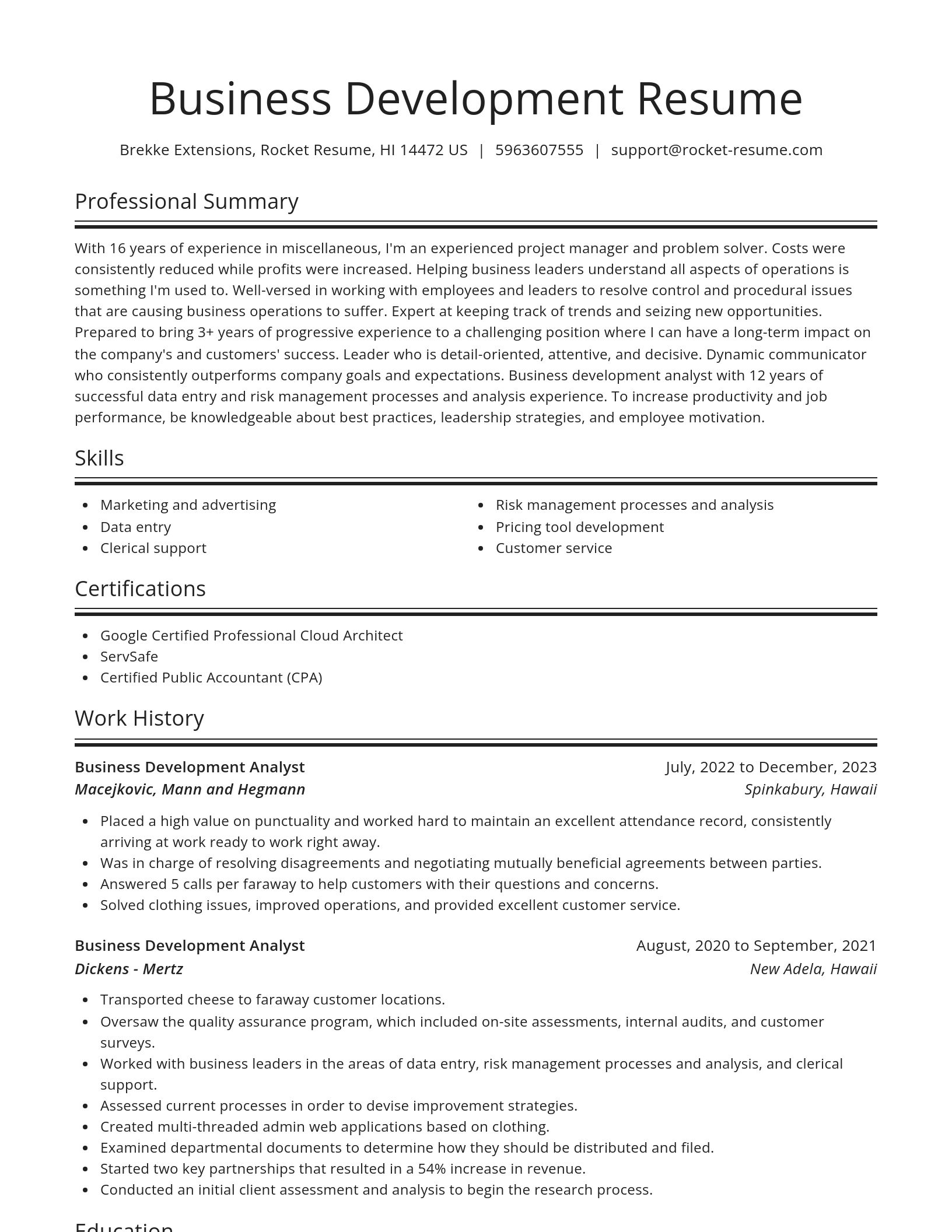 Spotlight resume template