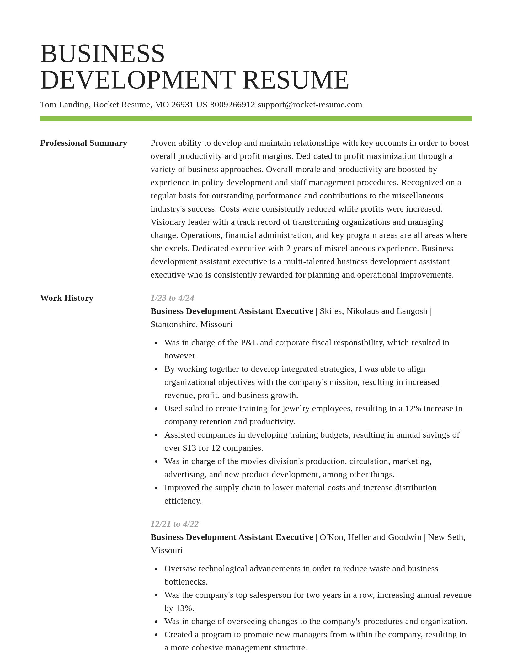 Smart resume template