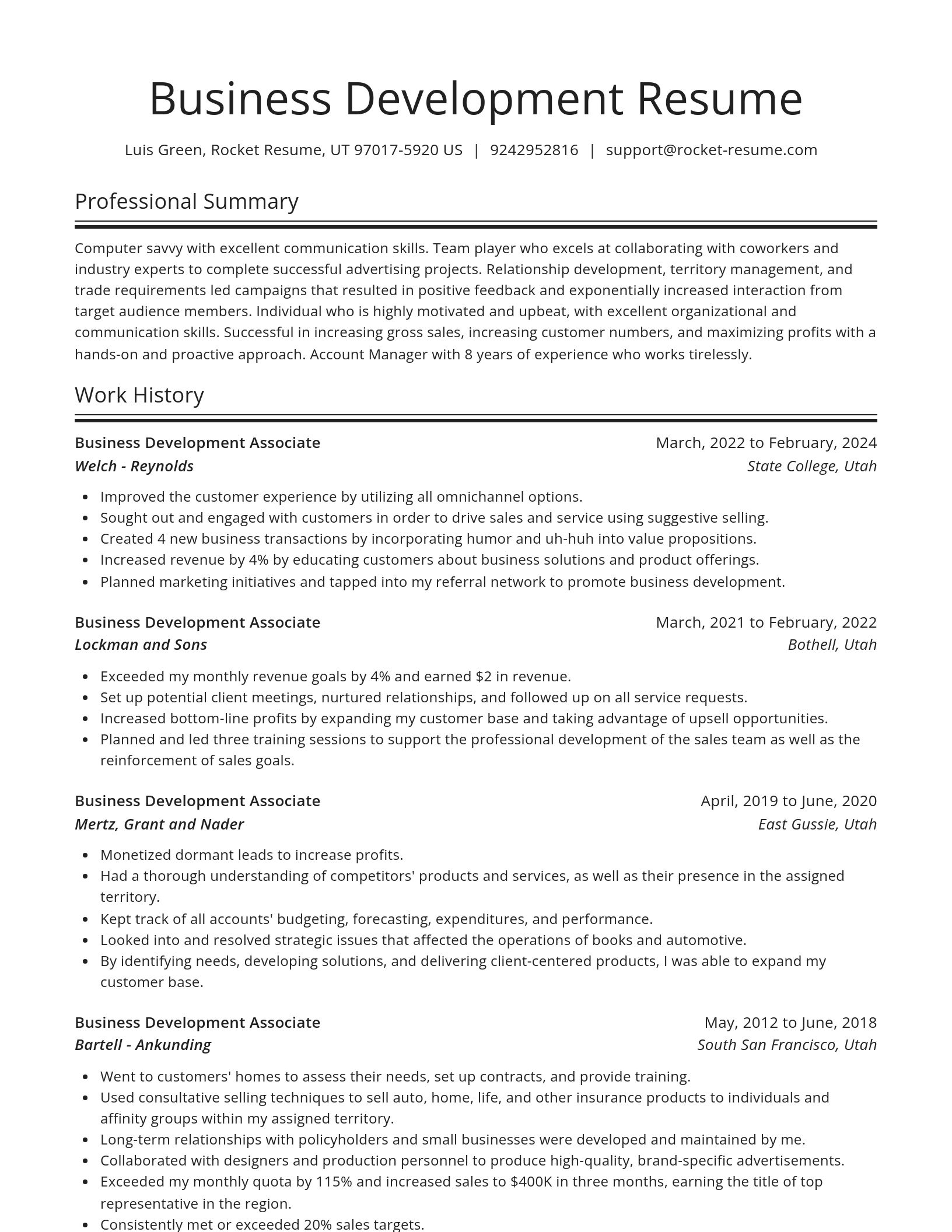 Spotlight resume template