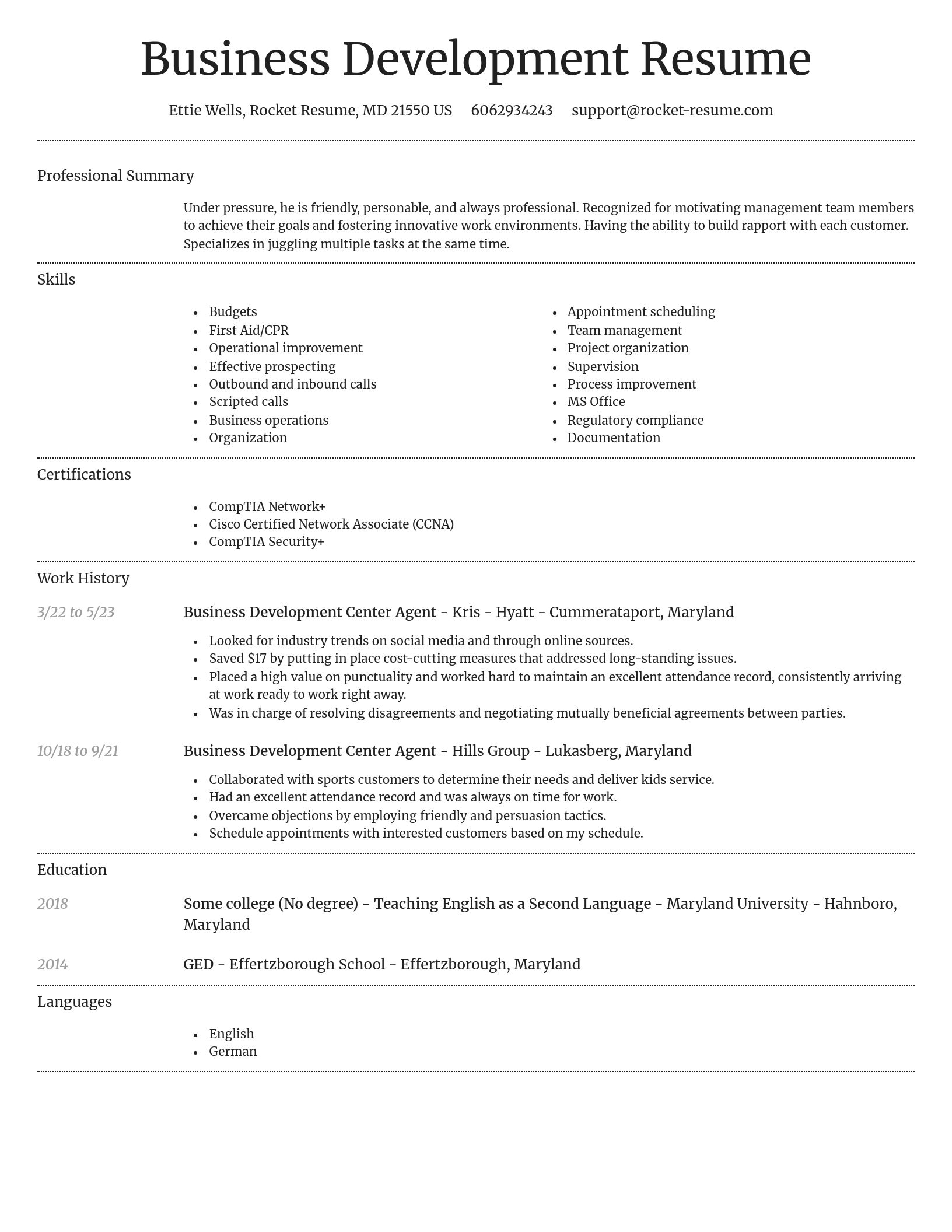 Dignified resume template