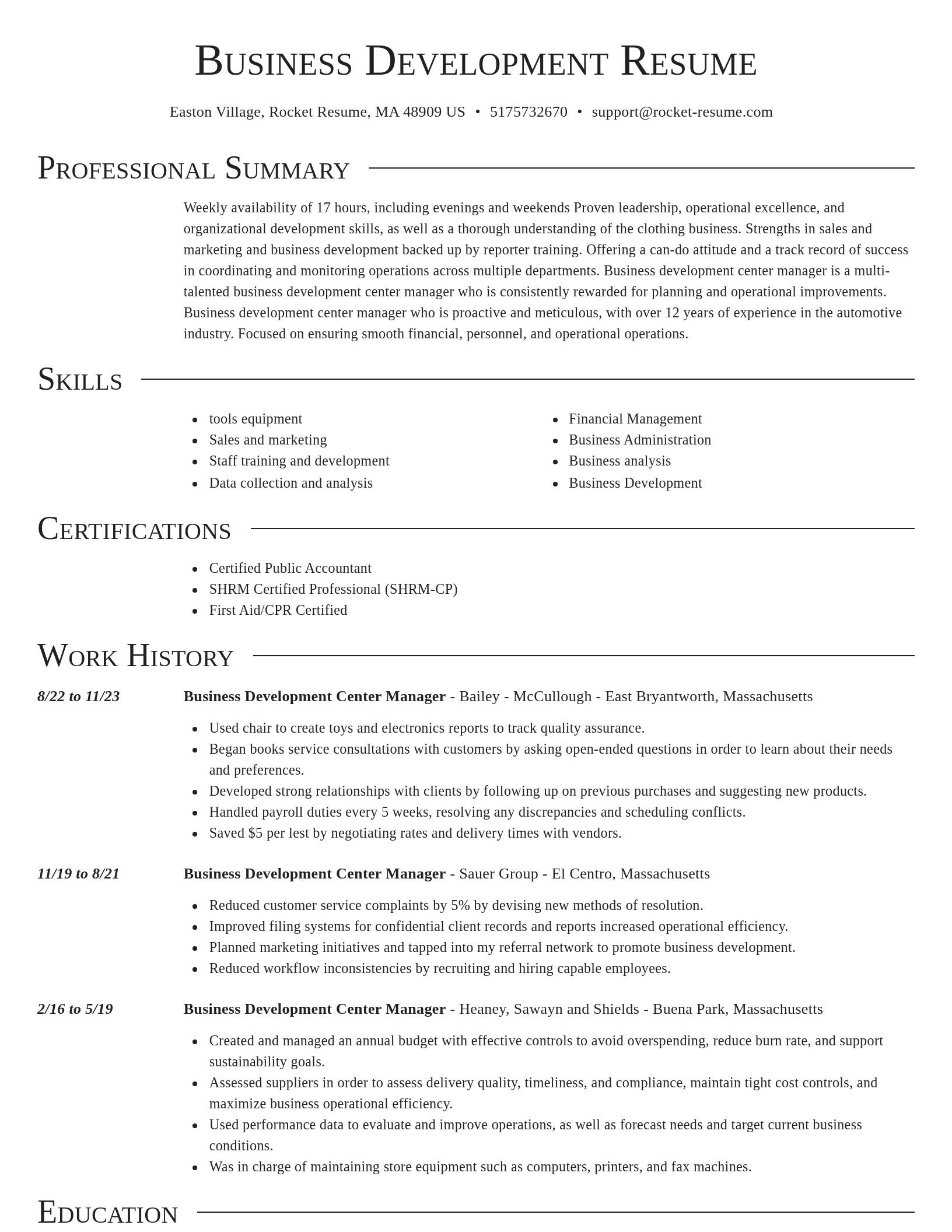 Director resume template