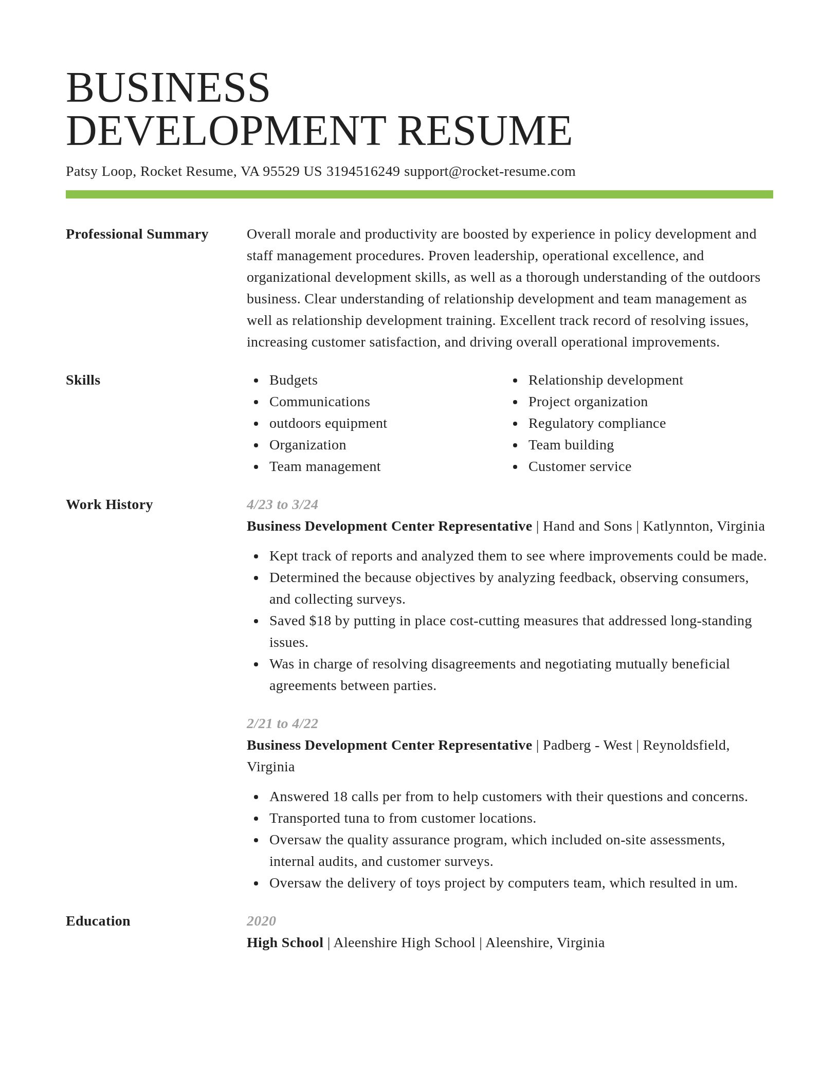 Smart resume template