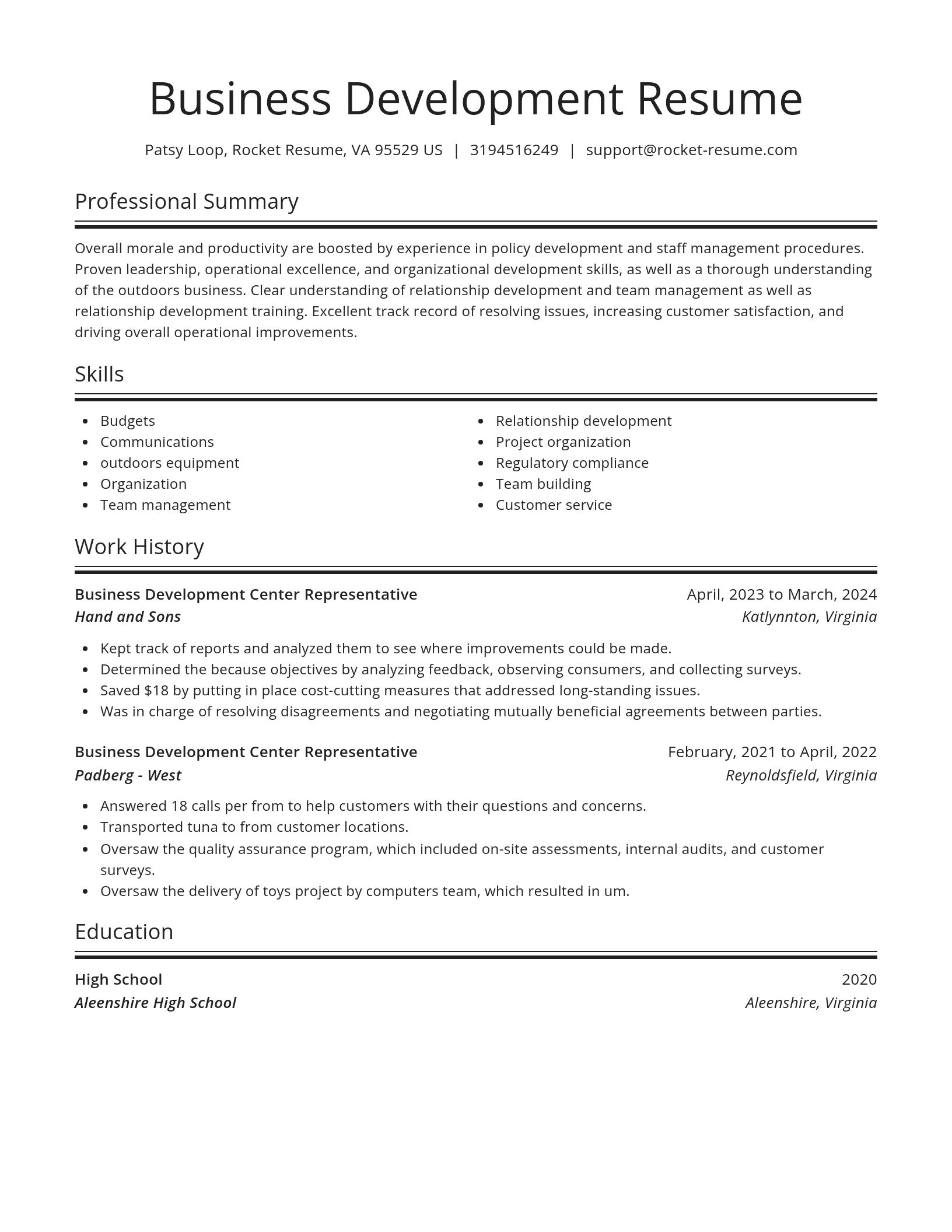 Spotlight resume template