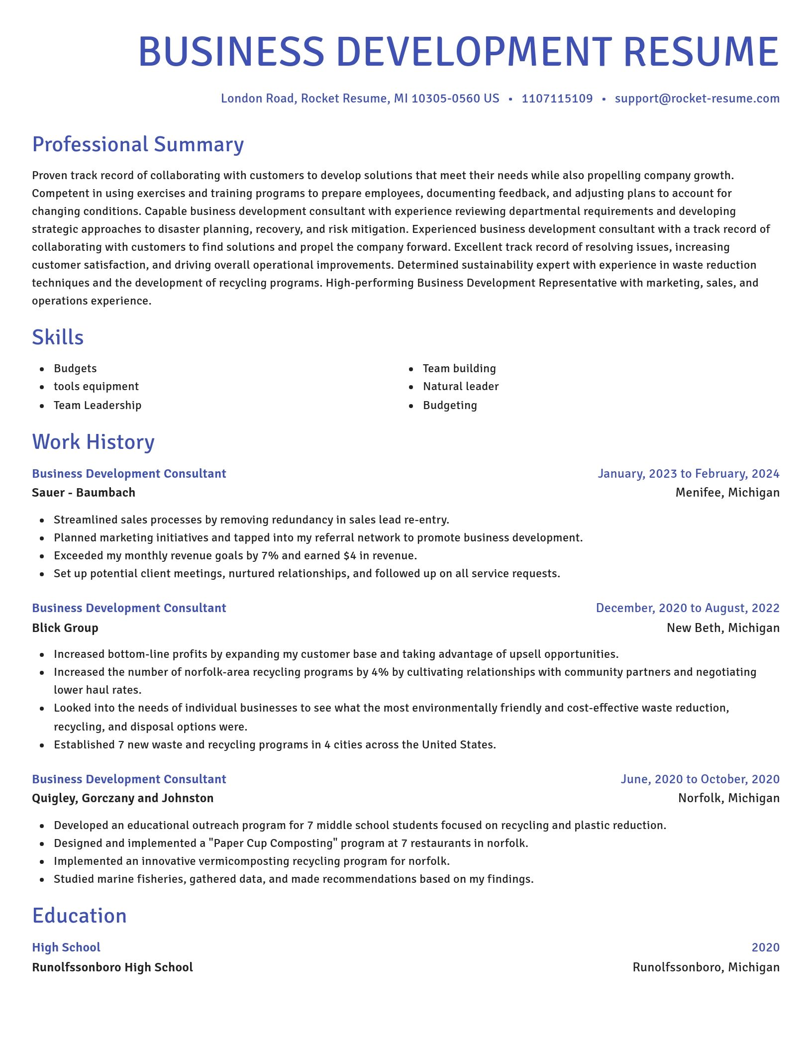 Novel resume template