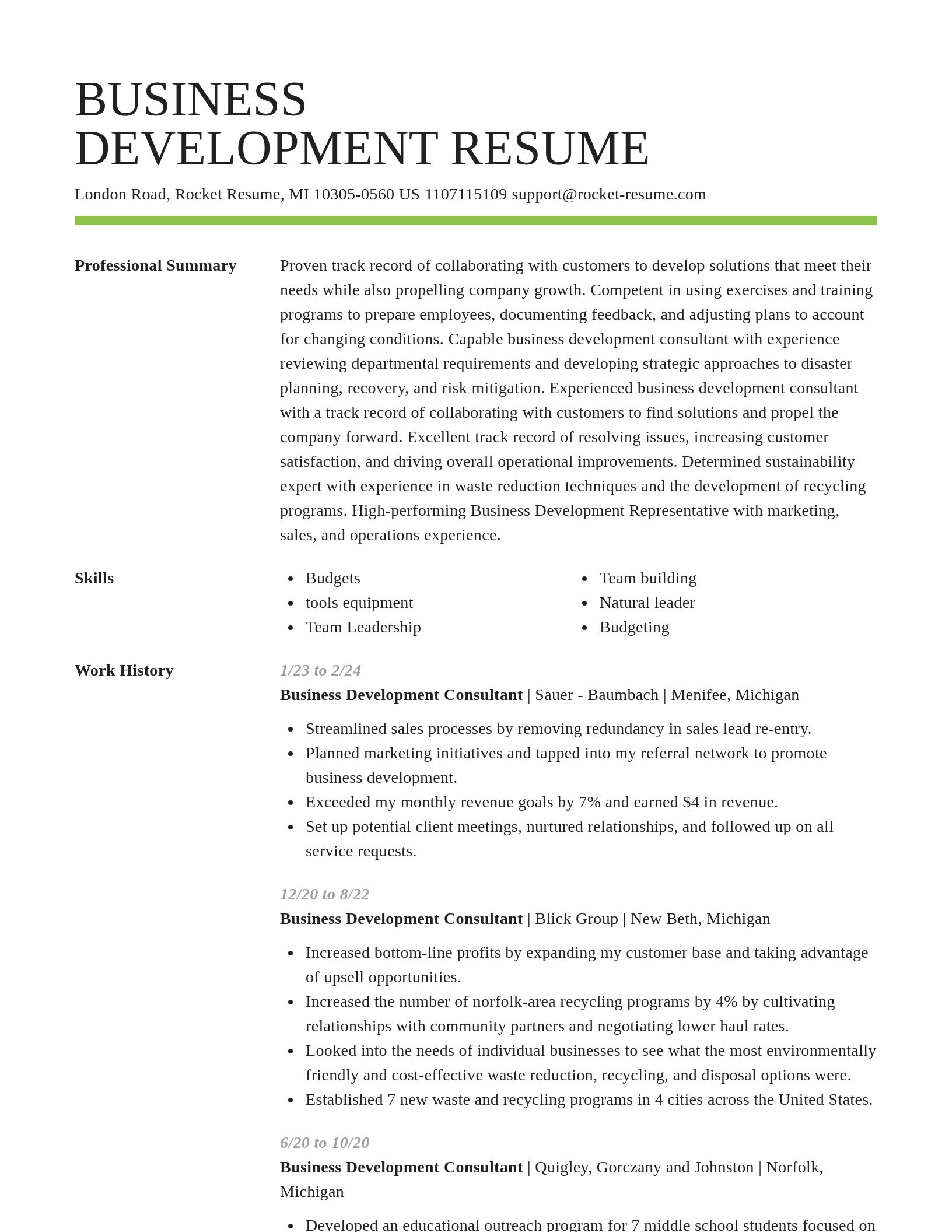Smart resume template