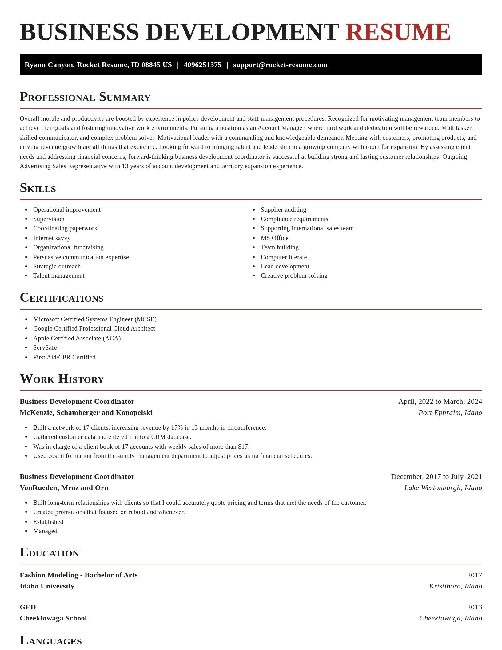 Exquisite resume template