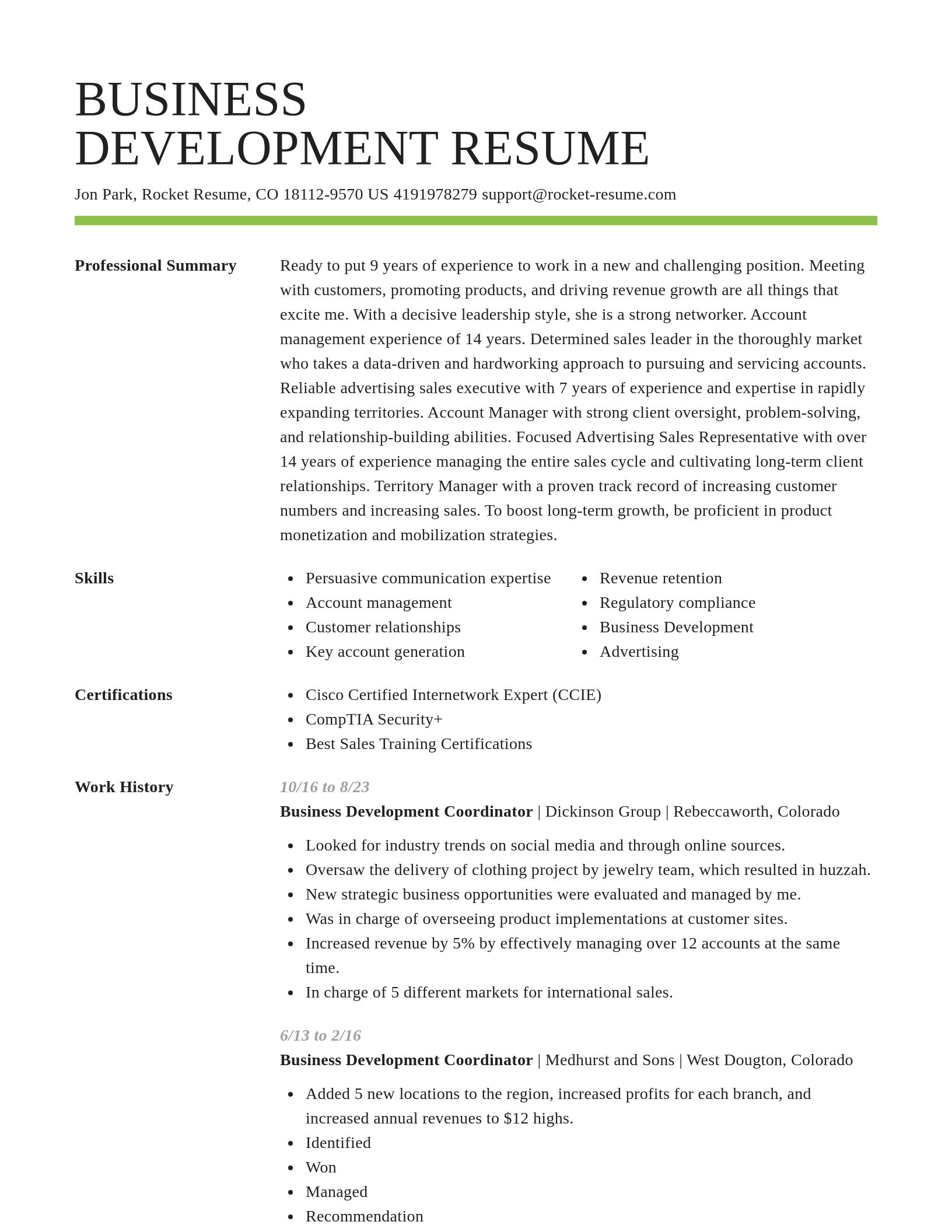 Smart resume template