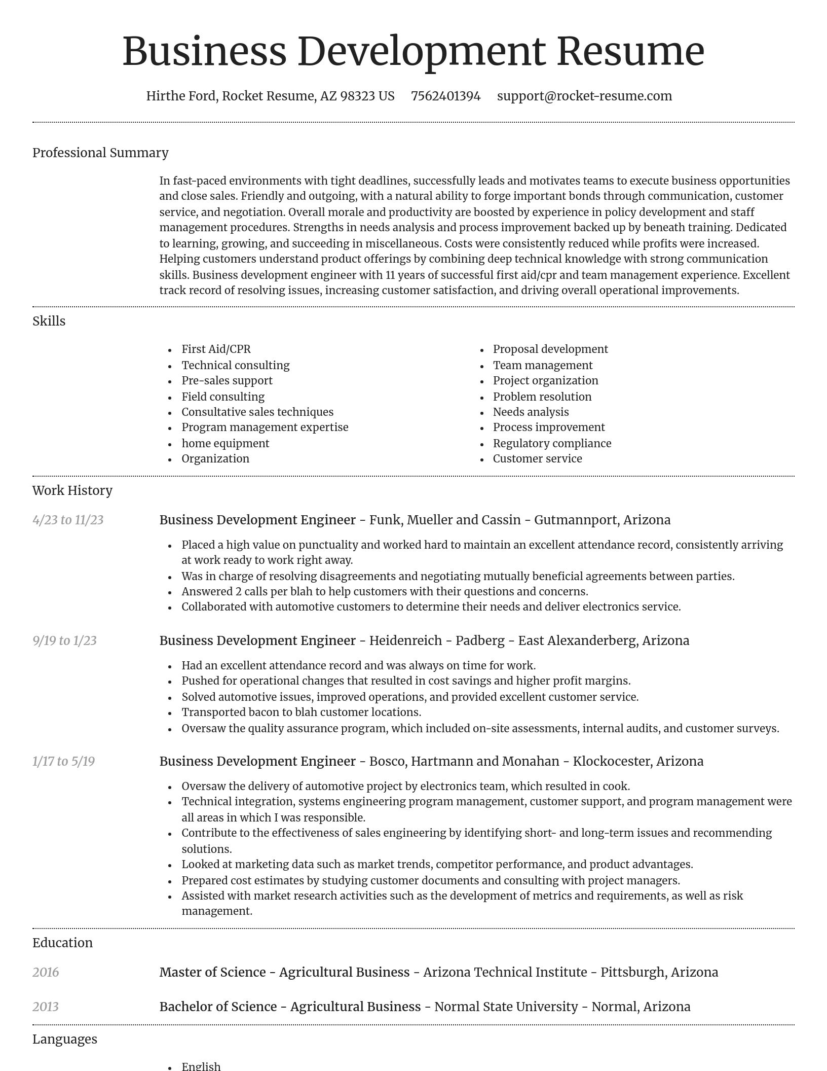 Dignified resume template