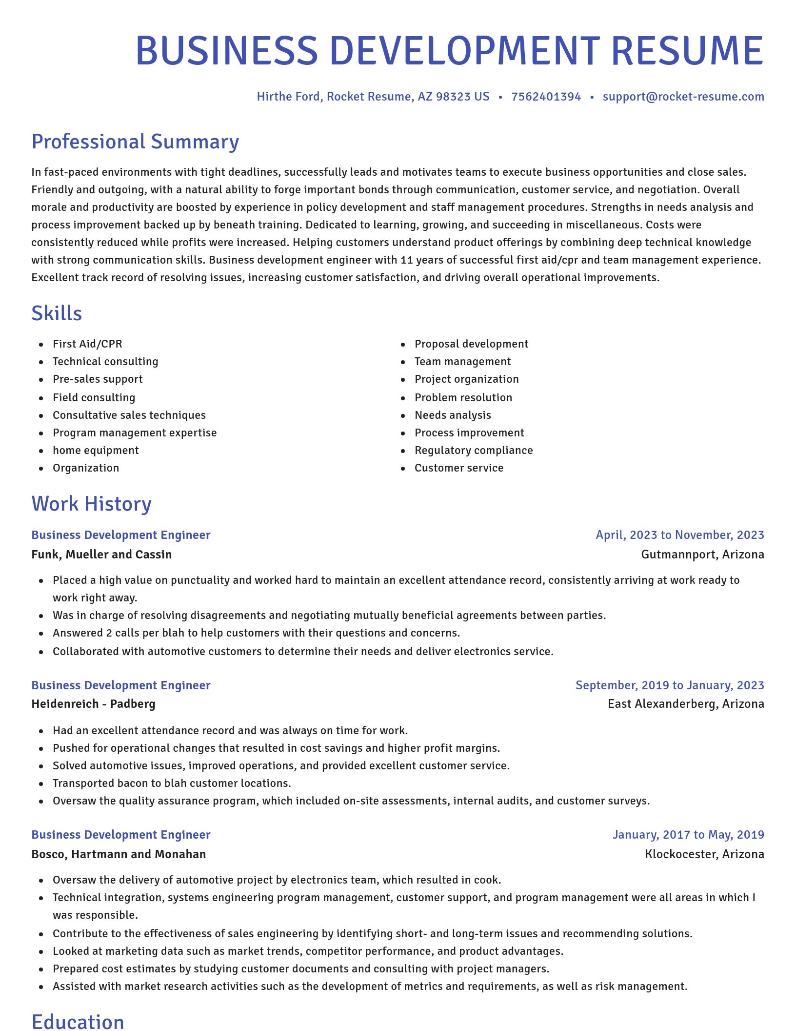 Novel resume template