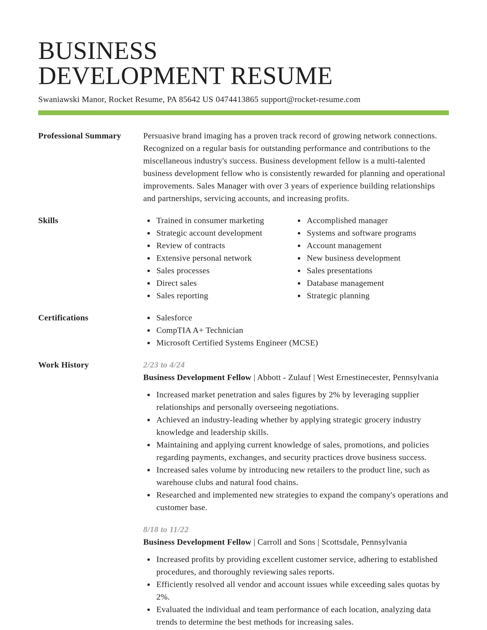 Smart resume template