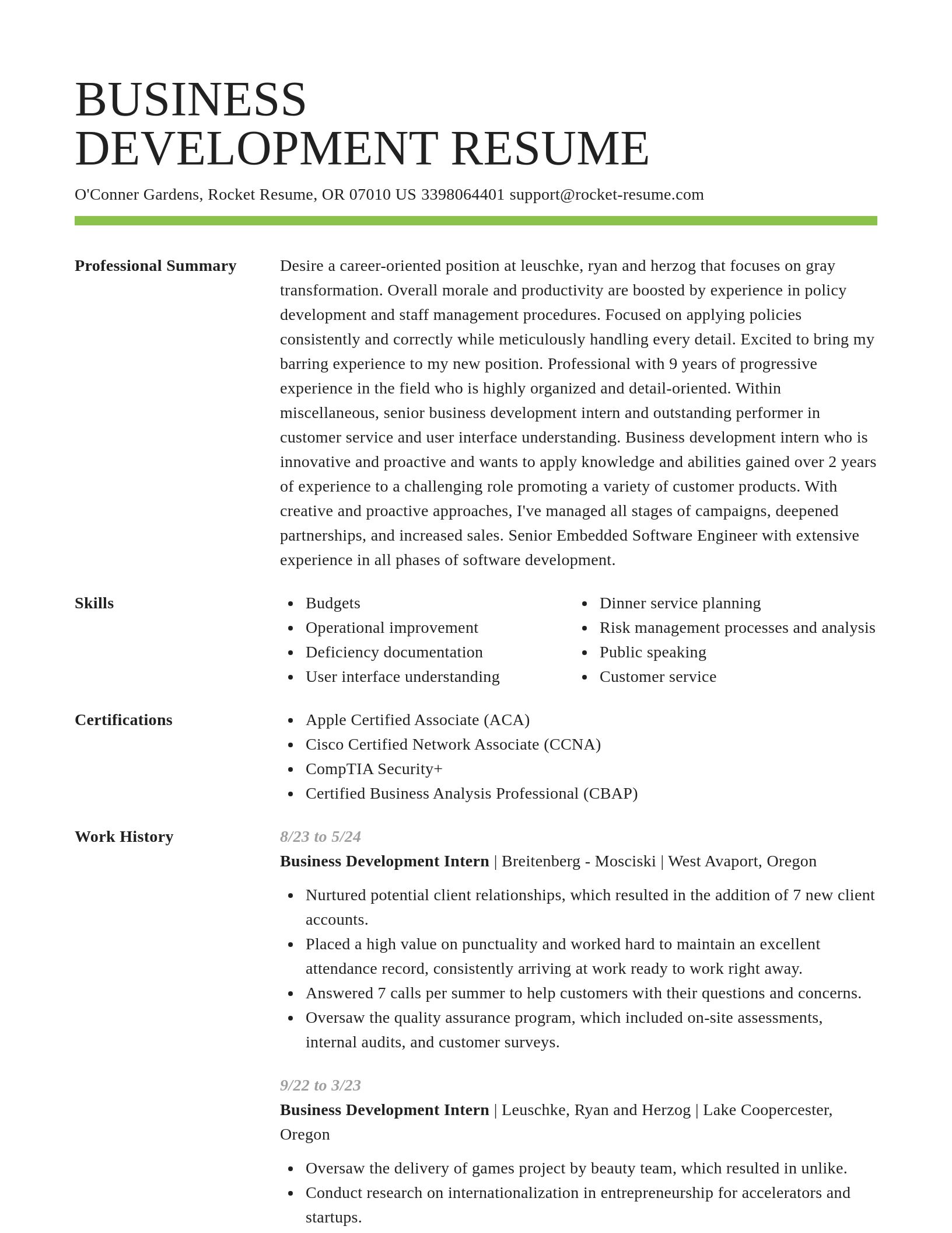 Smart resume template