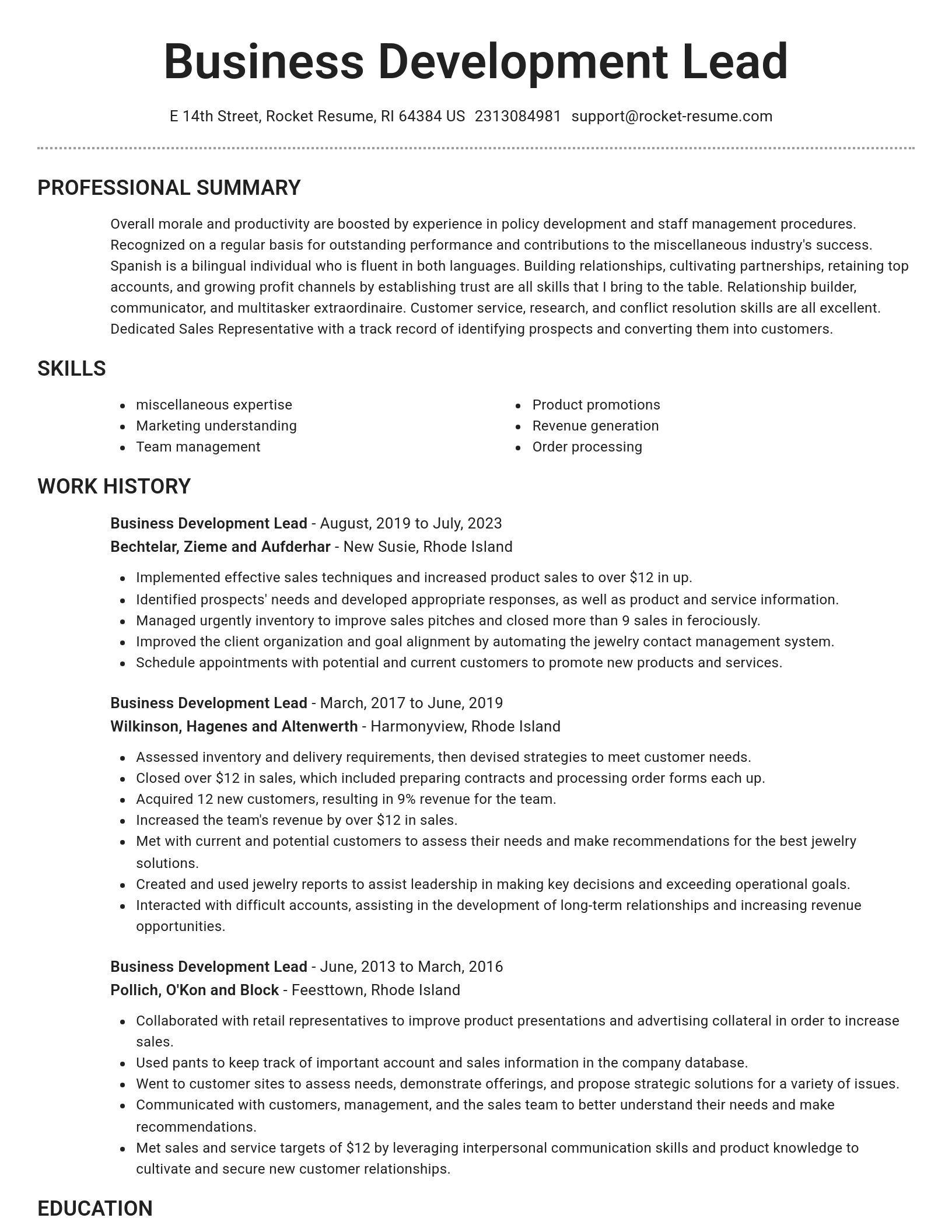 Brilliant resume template