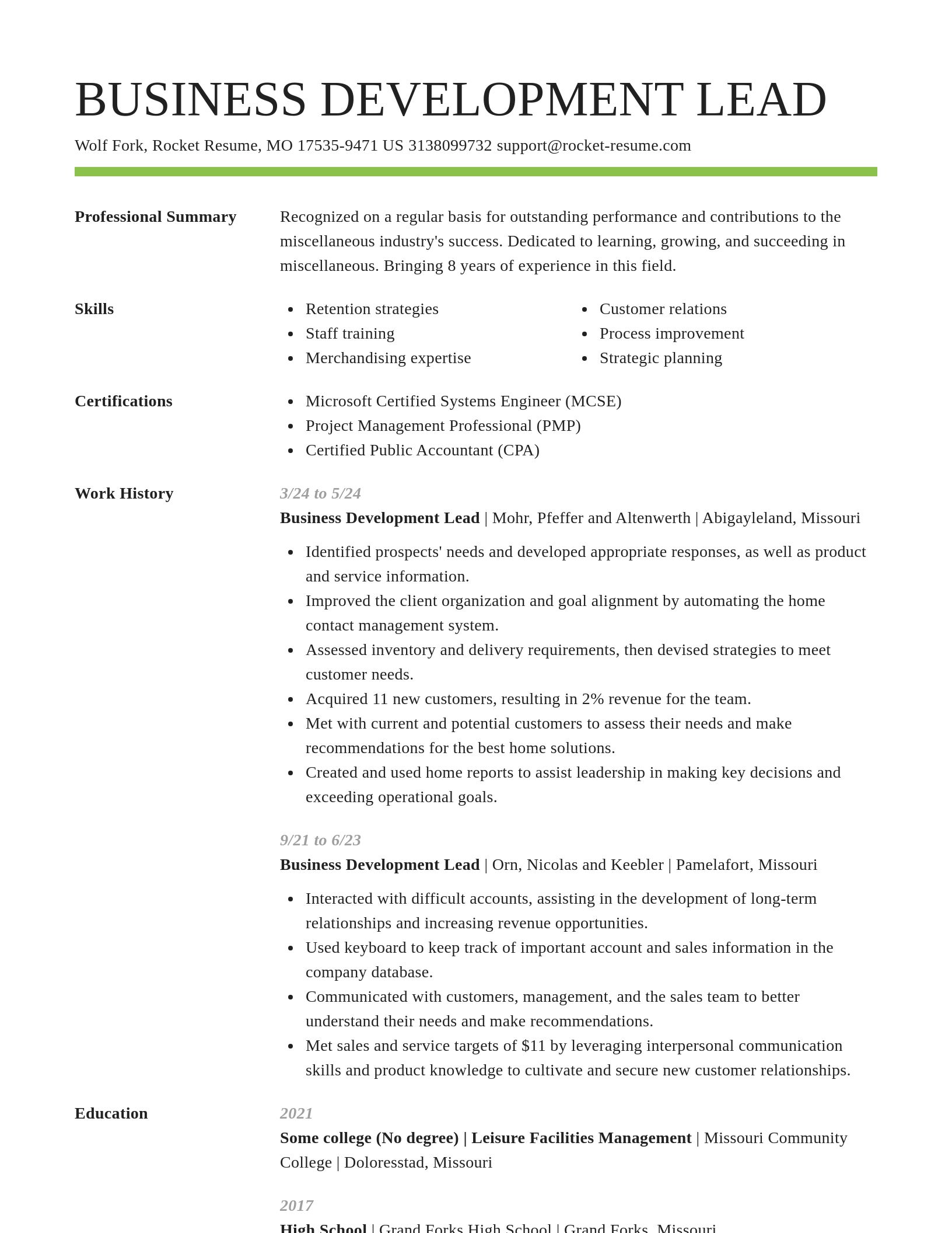 Smart resume template