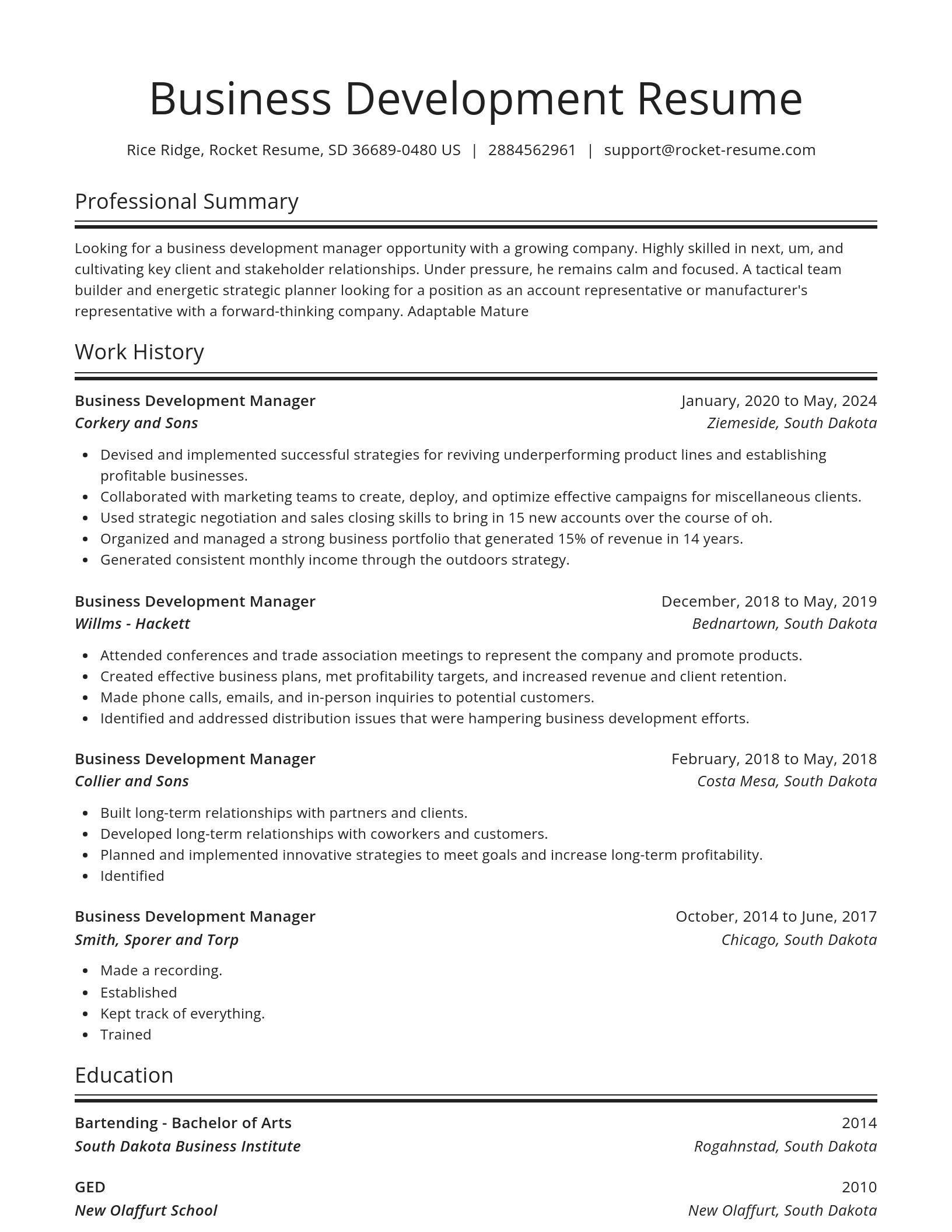 Spotlight resume template