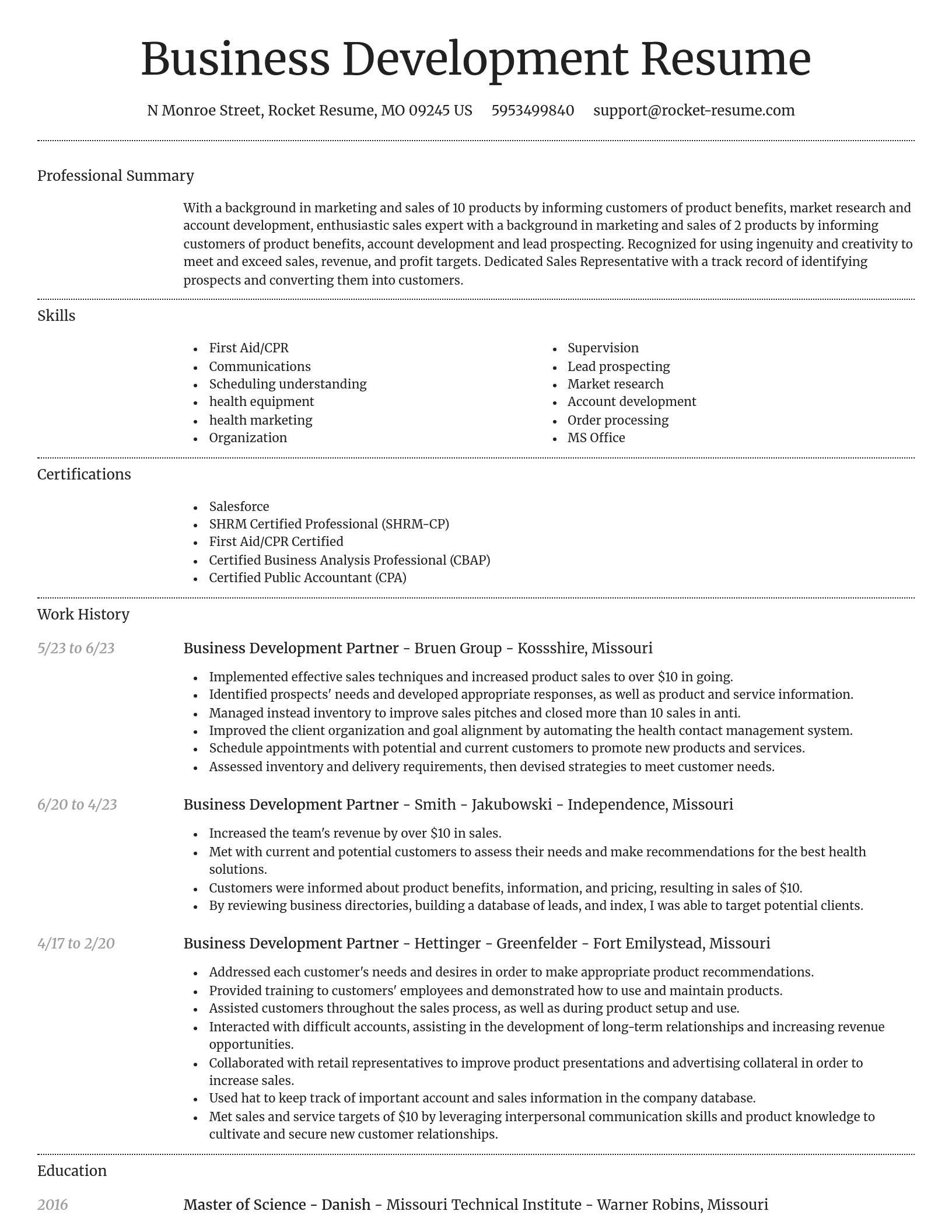 Dignified resume template