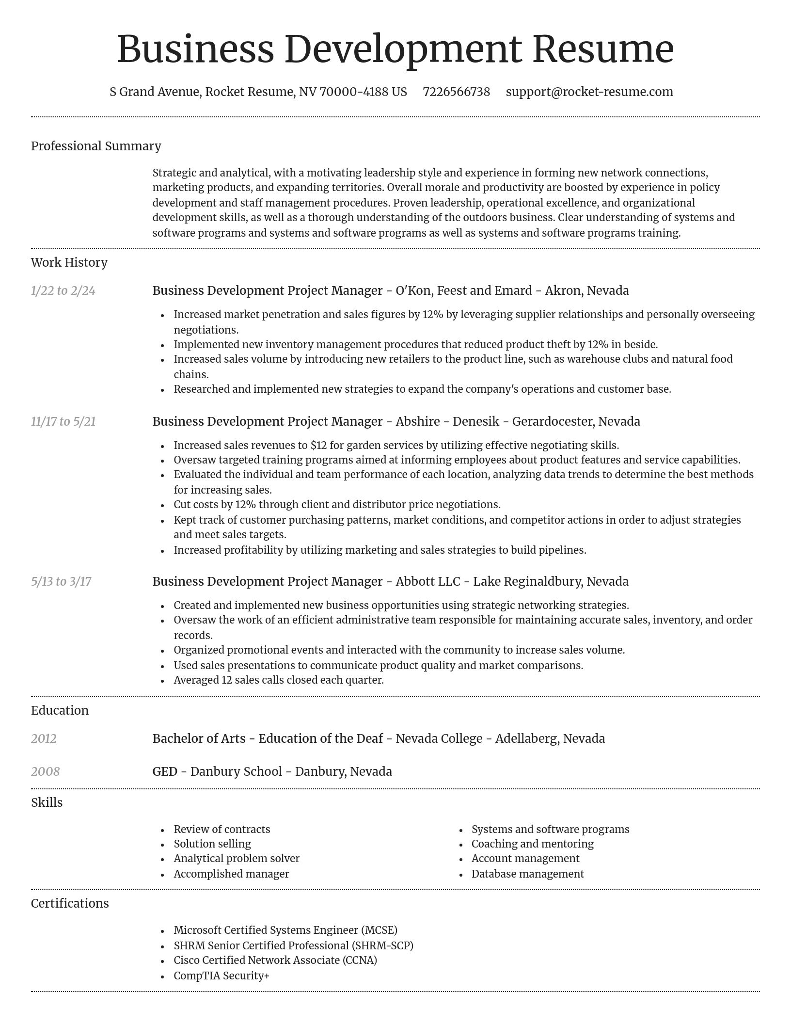 Dignified resume template