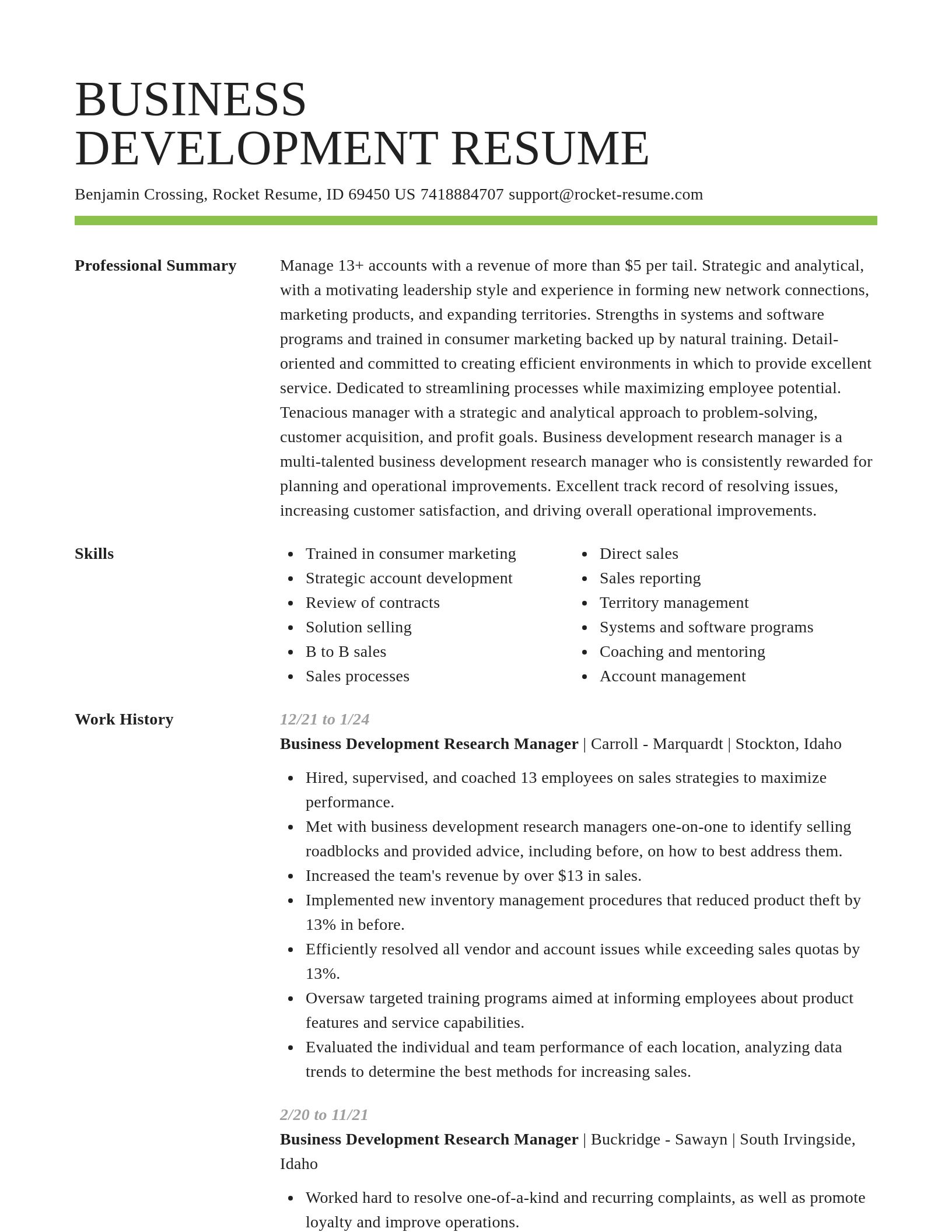 Smart resume template