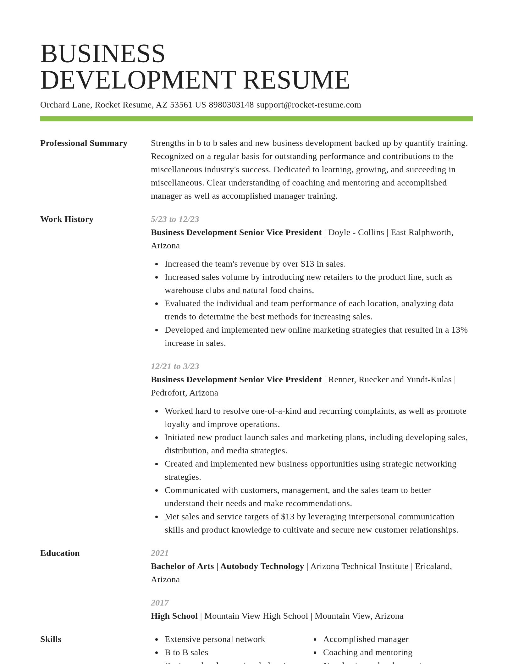 Smart resume template