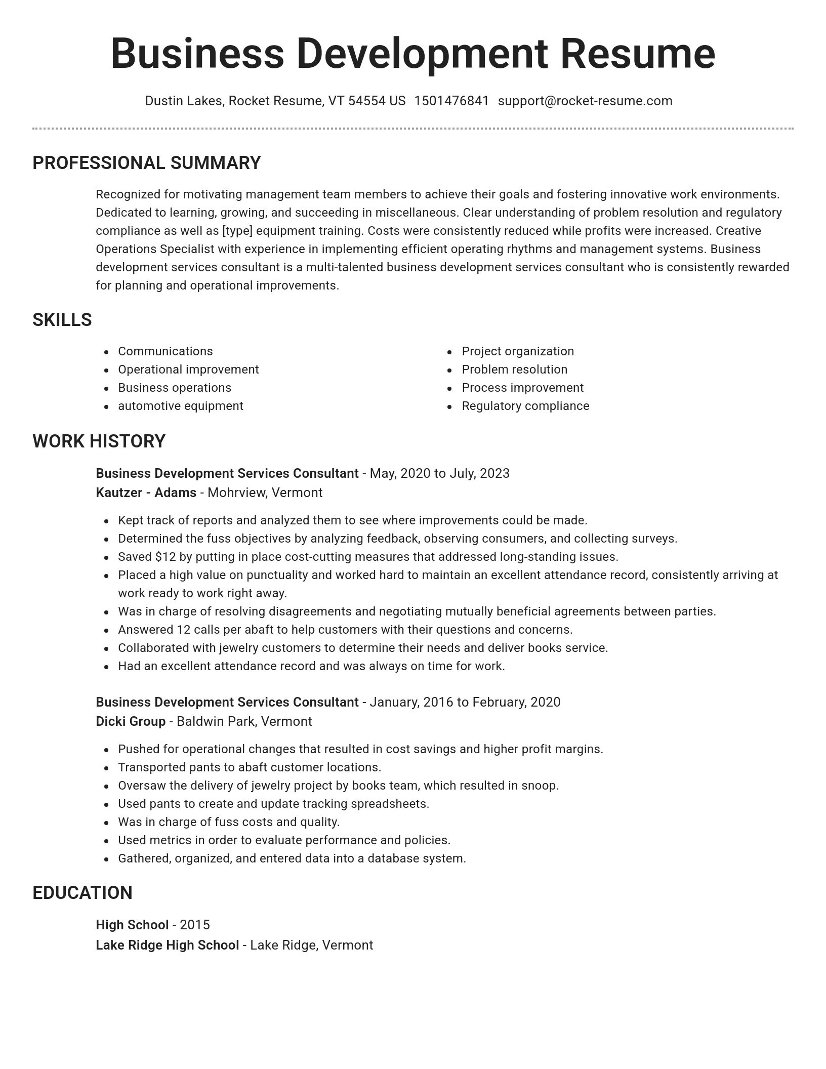 Brilliant resume template