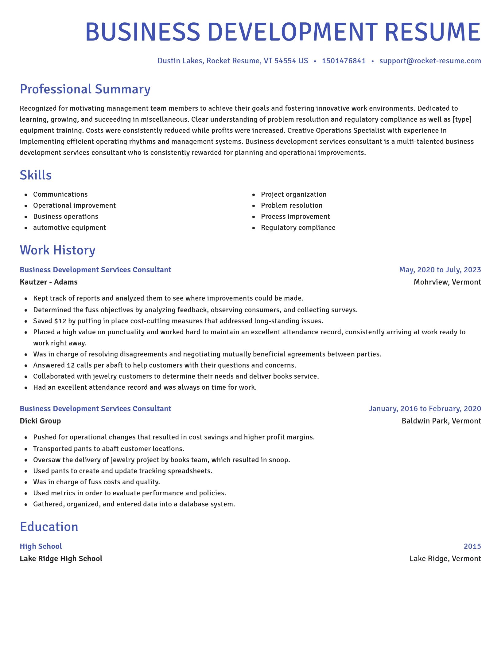 Novel resume template