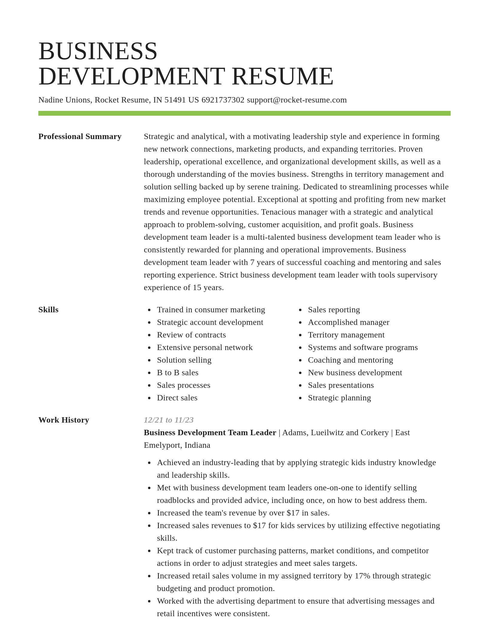 Smart resume template