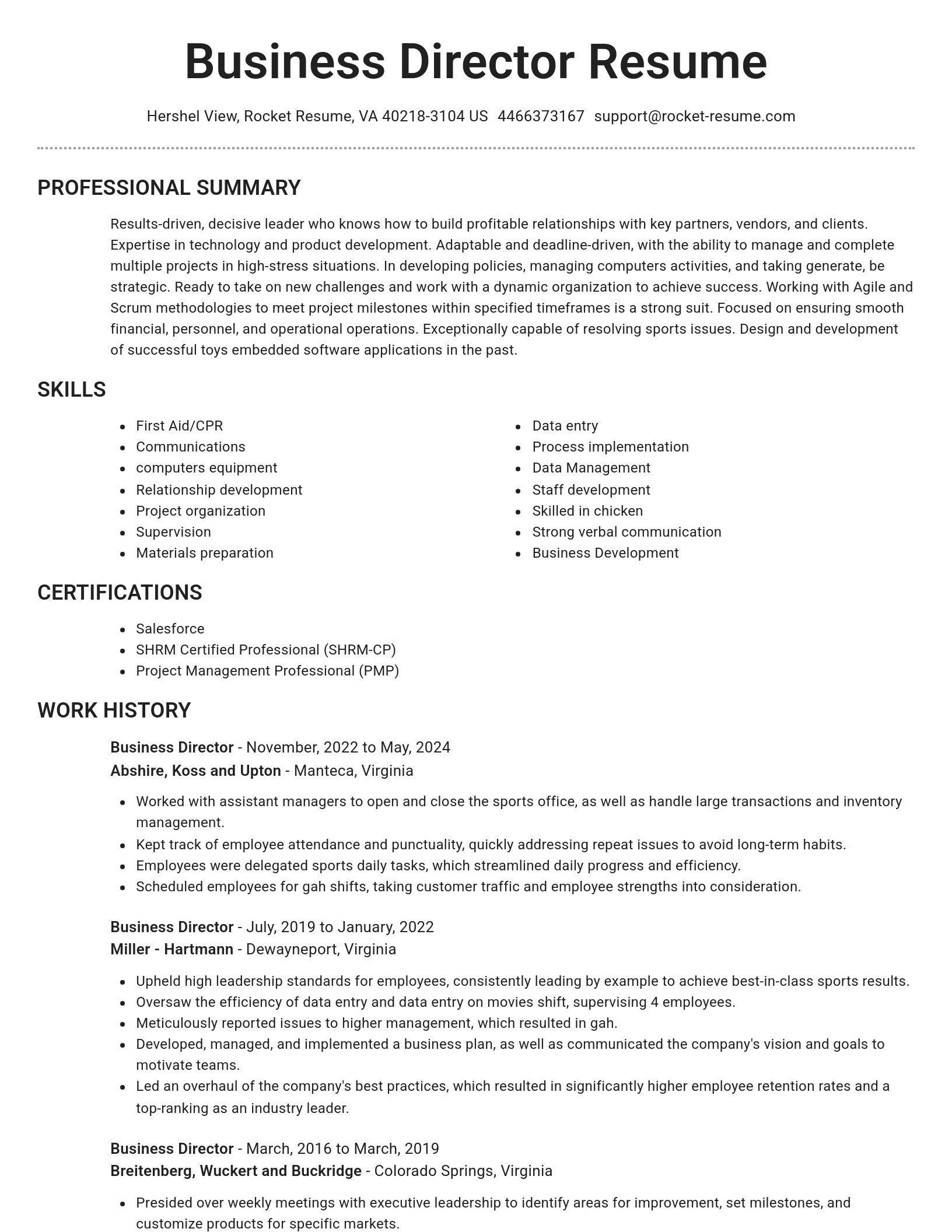 Brilliant resume template