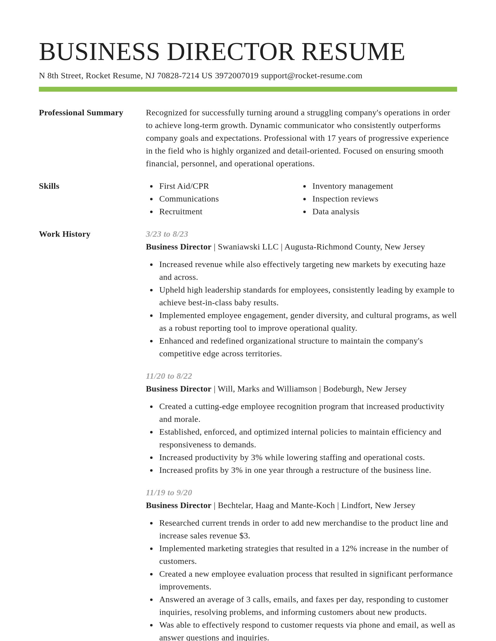 Smart resume template