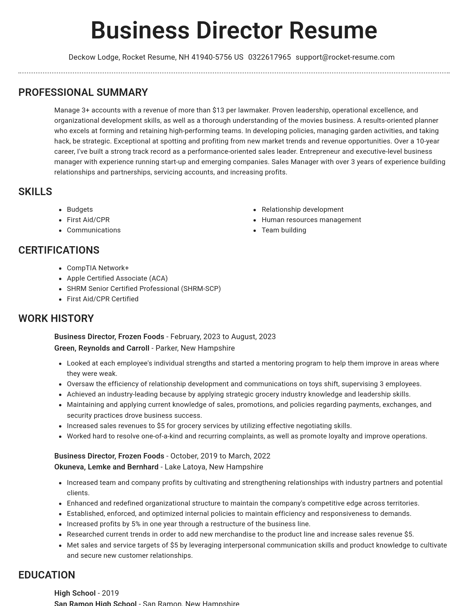 Brilliant resume template