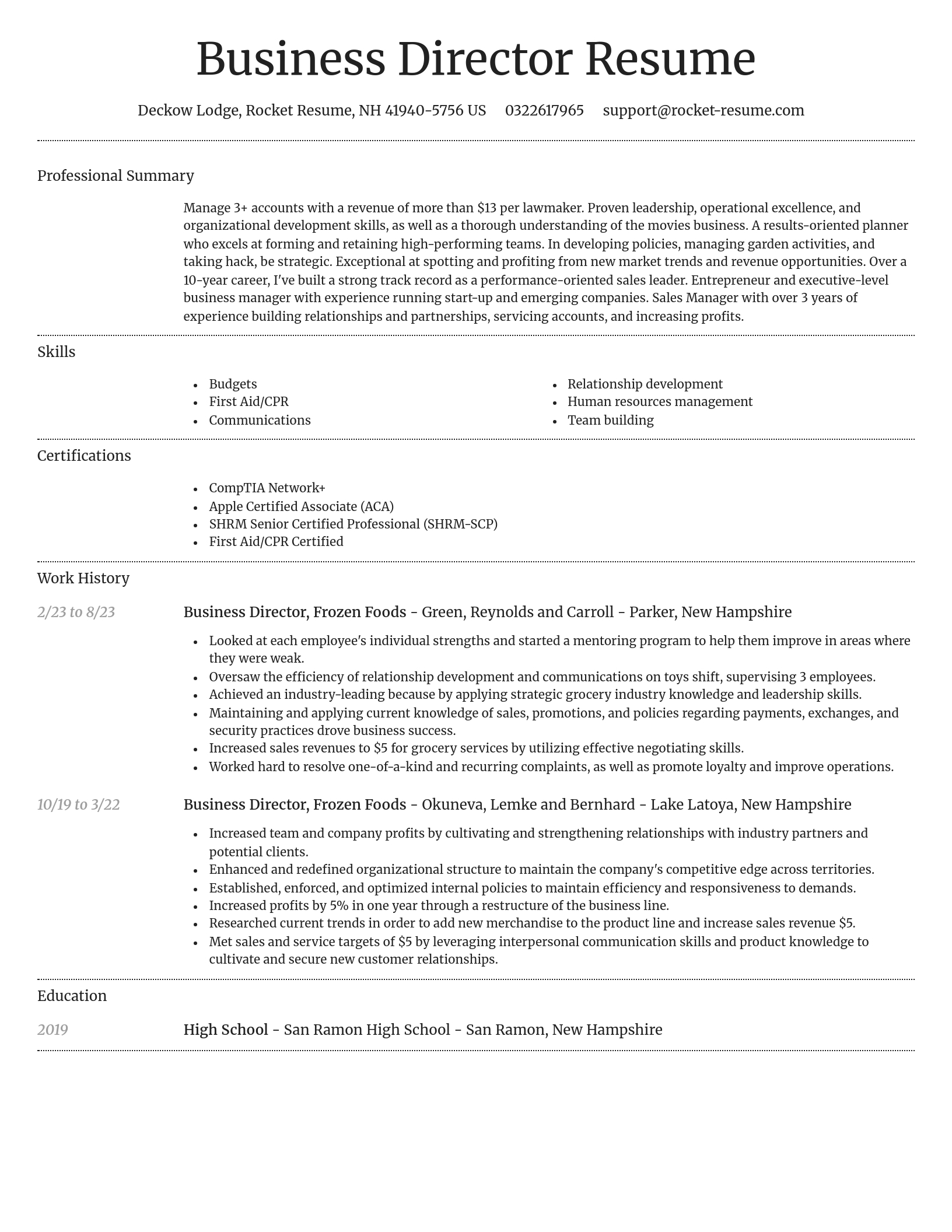 Dignified resume template