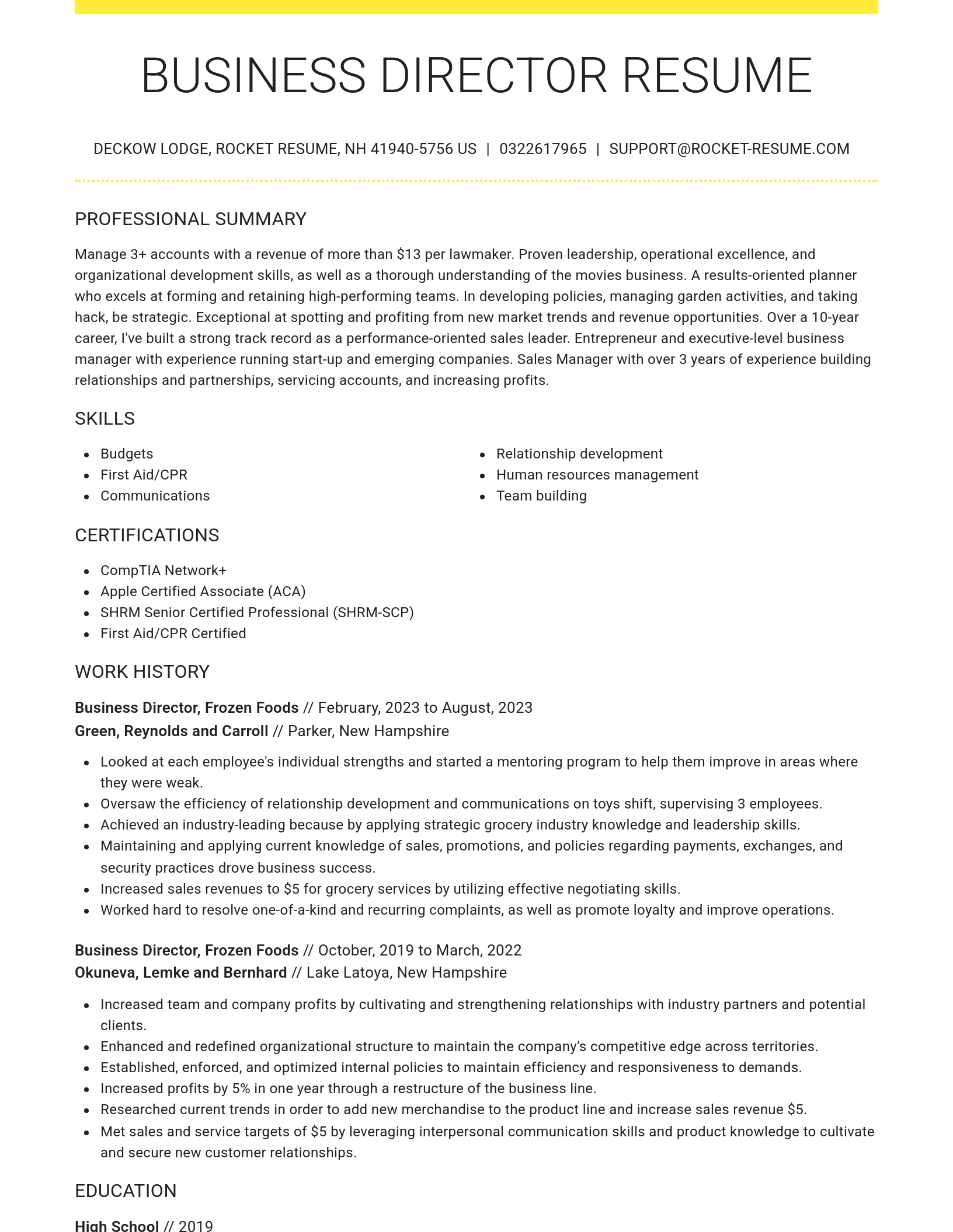 Grand resume template