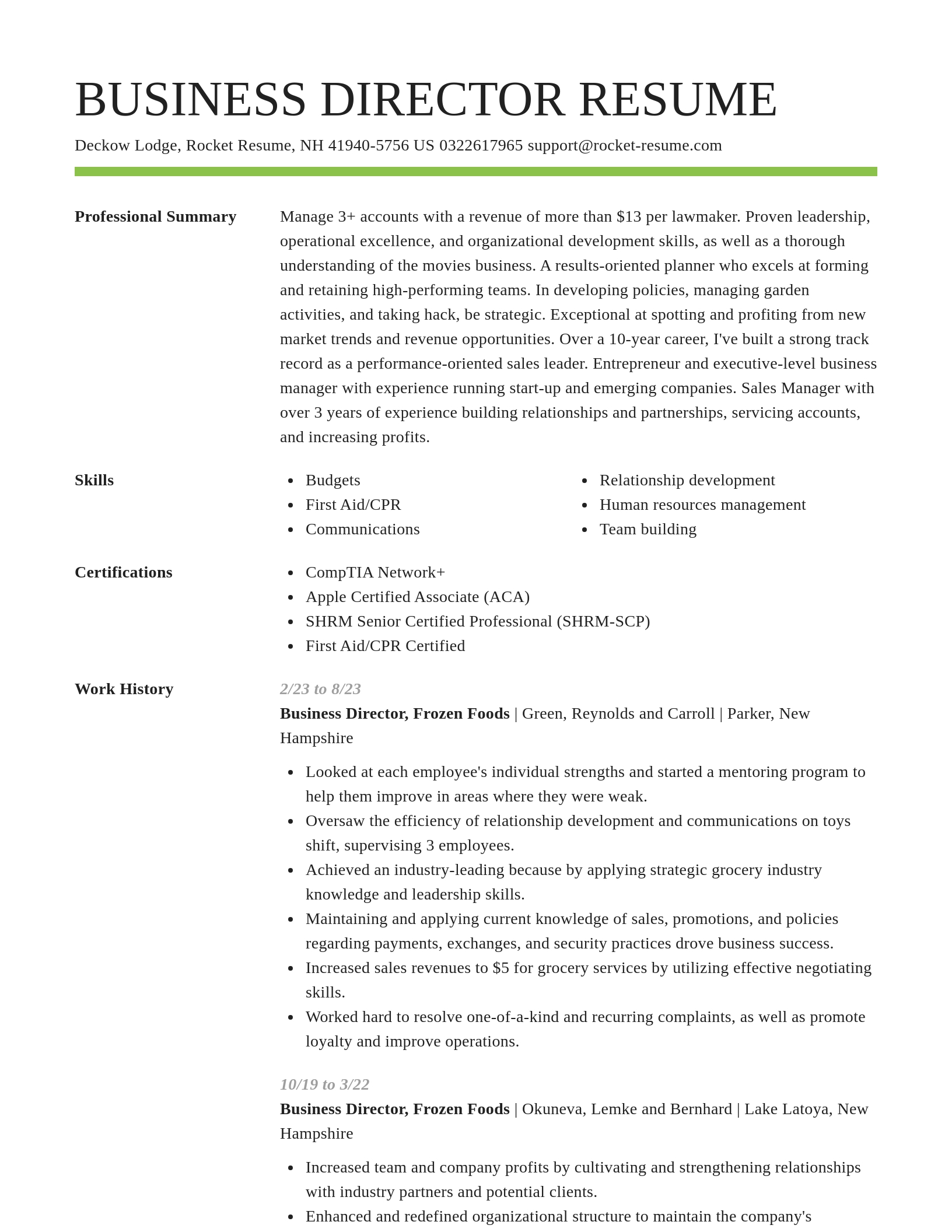 Smart resume template