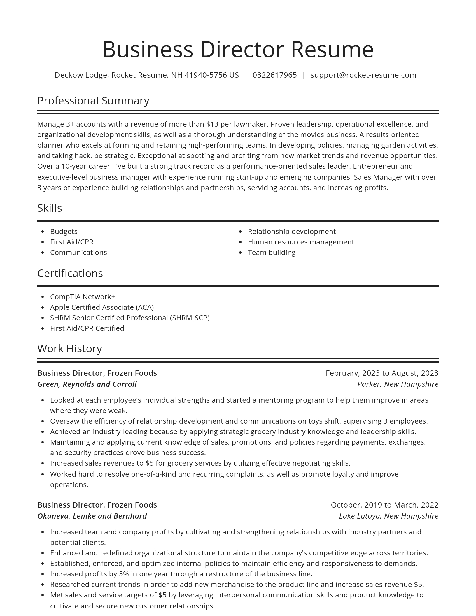 Spotlight resume template