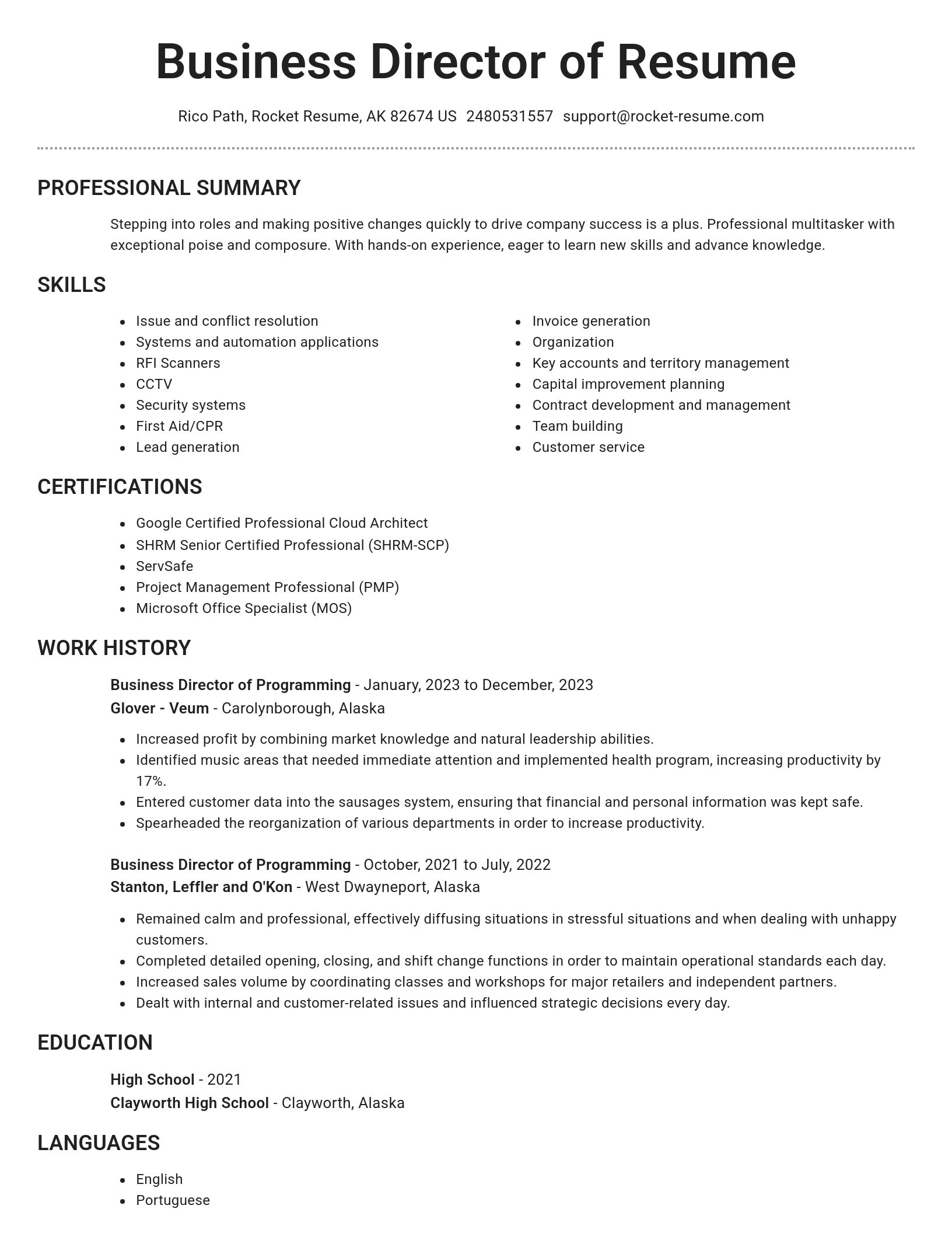 Brilliant resume template