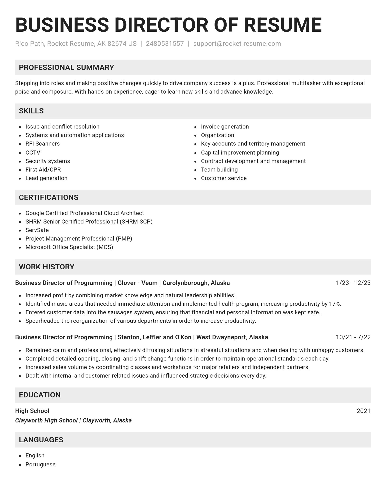 Genius resume template
